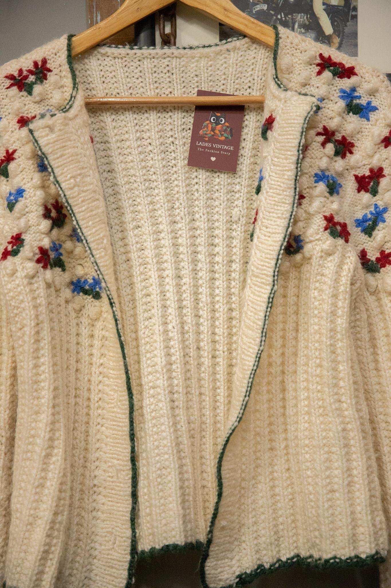 Floral Yarn Wool Hırka