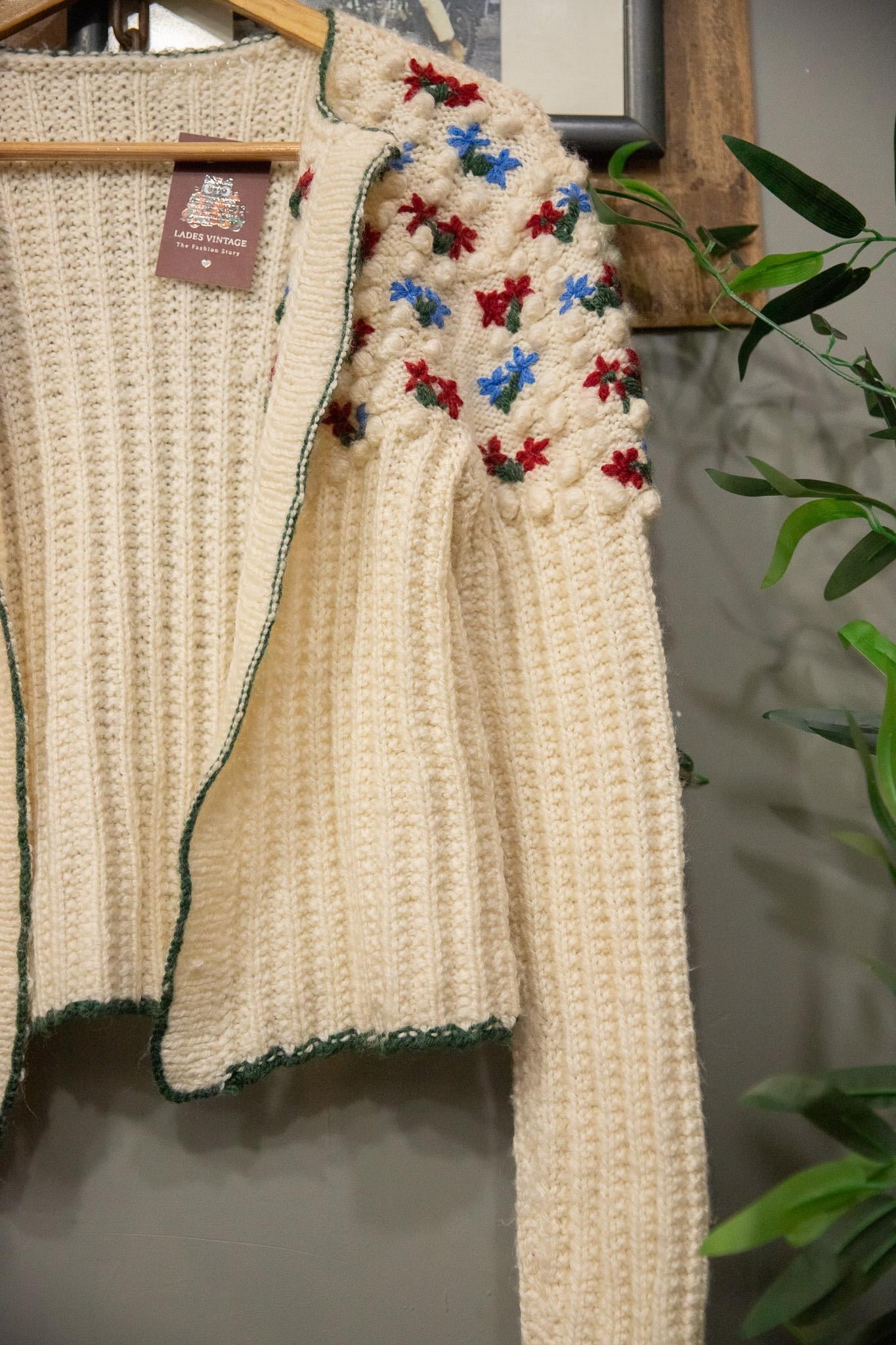 Floral Yarn Wool Hırka