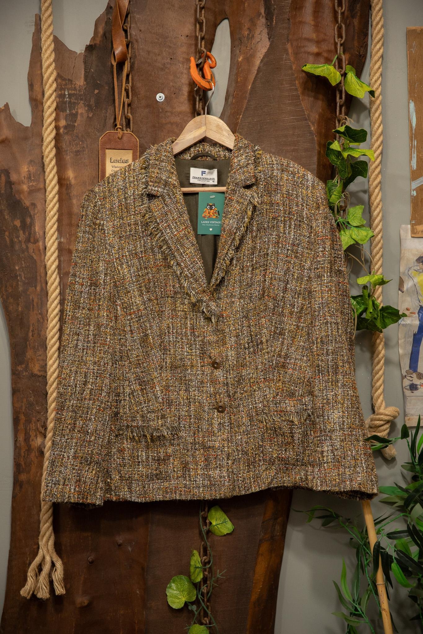 Frankenwalder Cropped Tweed Wool Ceket