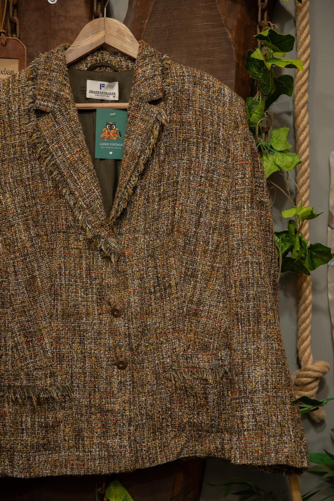 Frankenwalder Cropped Tweed Wool Ceket