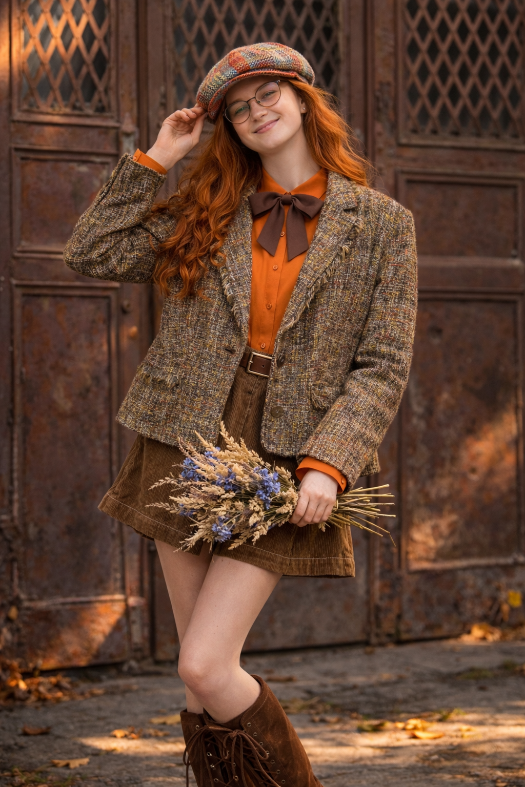 Frankenwalder Cropped Tweed Wool Ceket