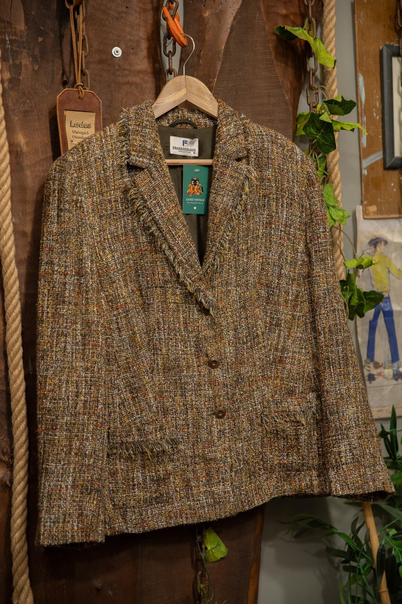 Frankenwalder Cropped Tweed Wool Ceket