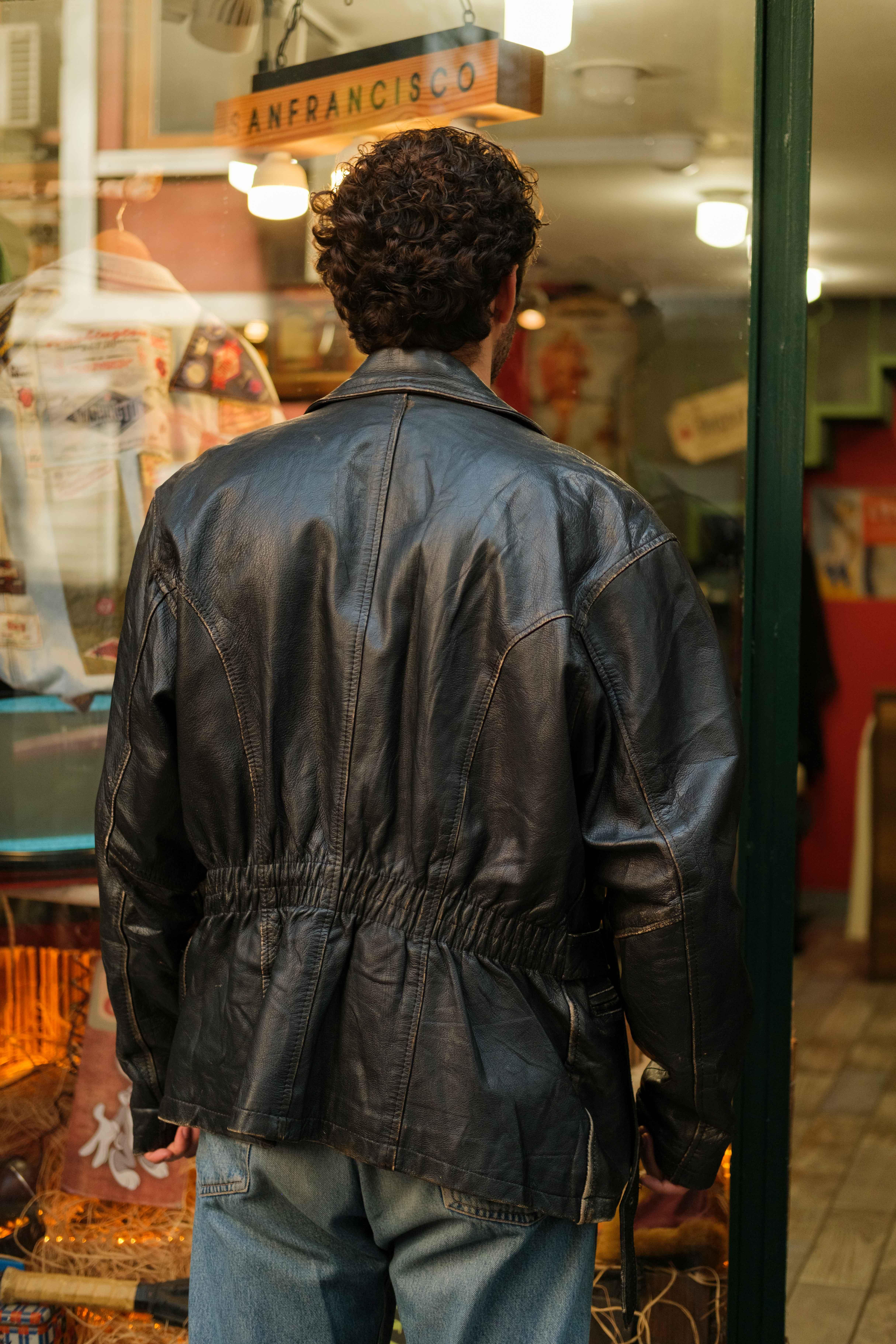GAUCHO İtalian Eskitme Biker Model Deri Ceket