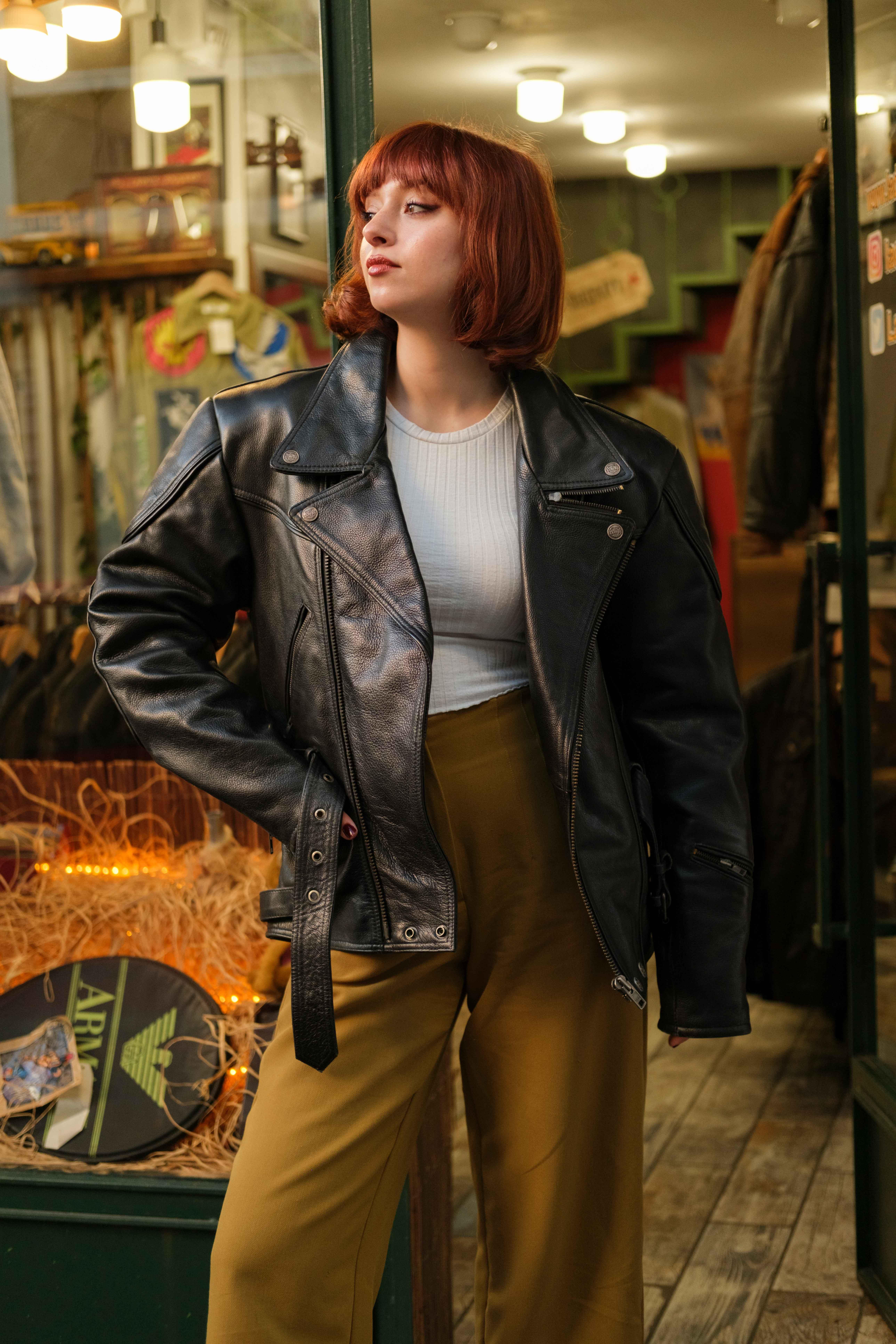 İndian Classic RABERG Biker Vintage Unisex Deri Ceket