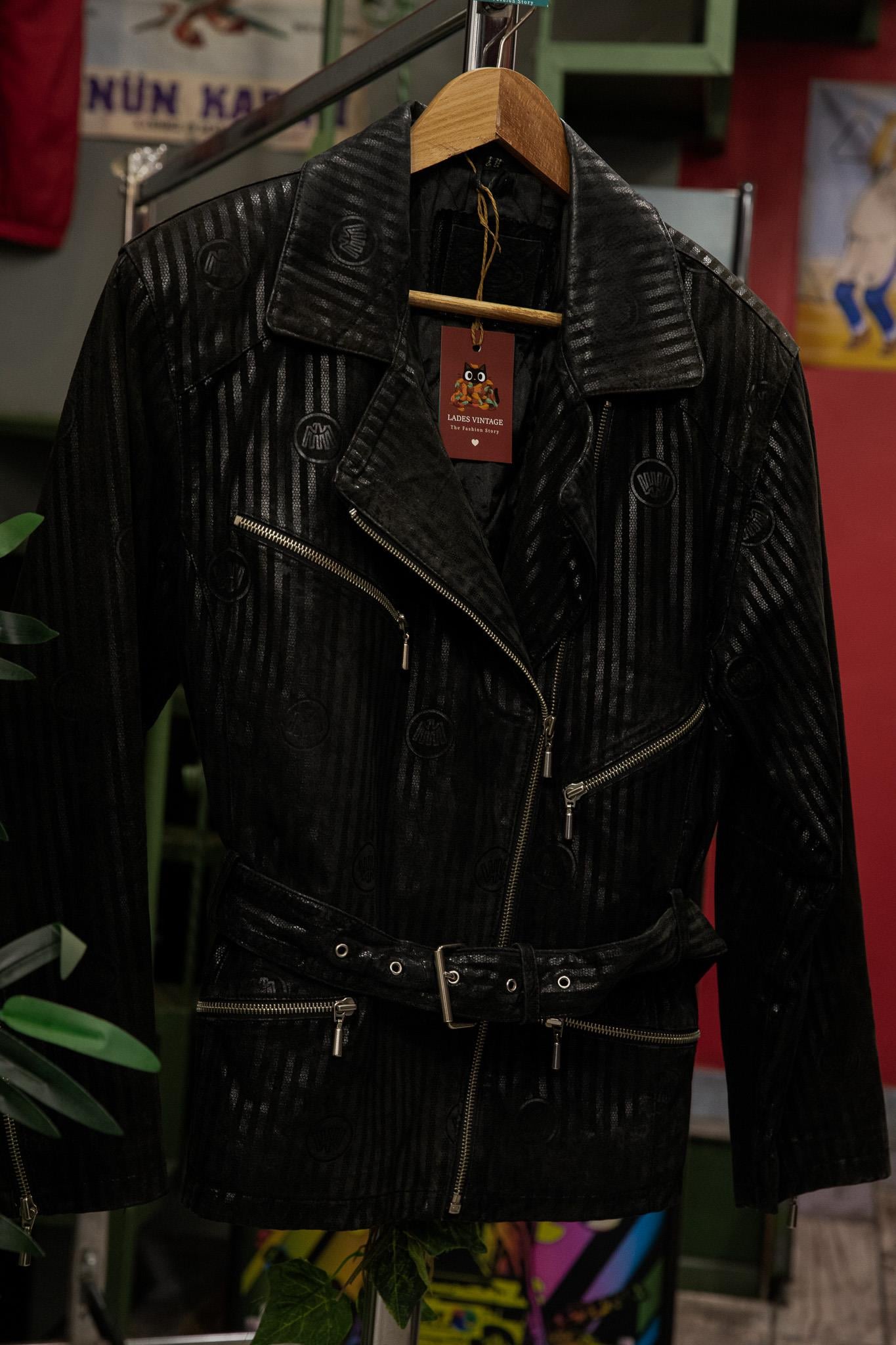İtalian Biker Kemerli Model Kadın Deri Ceket