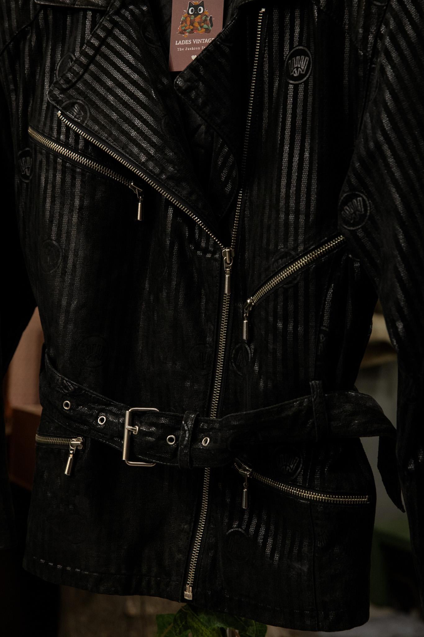 İtalian Biker Kemerli Model Kadın Deri Ceket