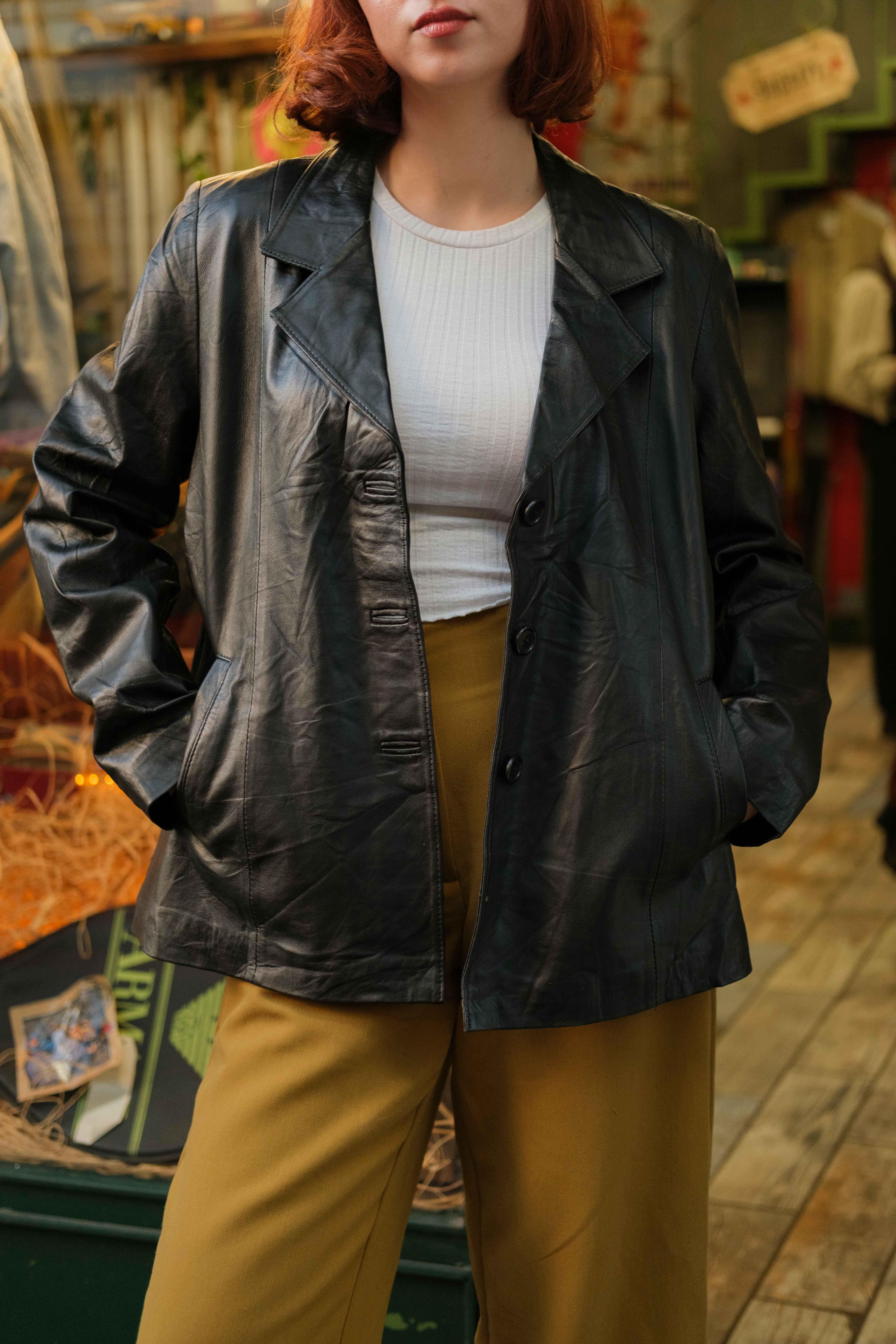 İtalian Blazer Model Kadın Deri Ceket