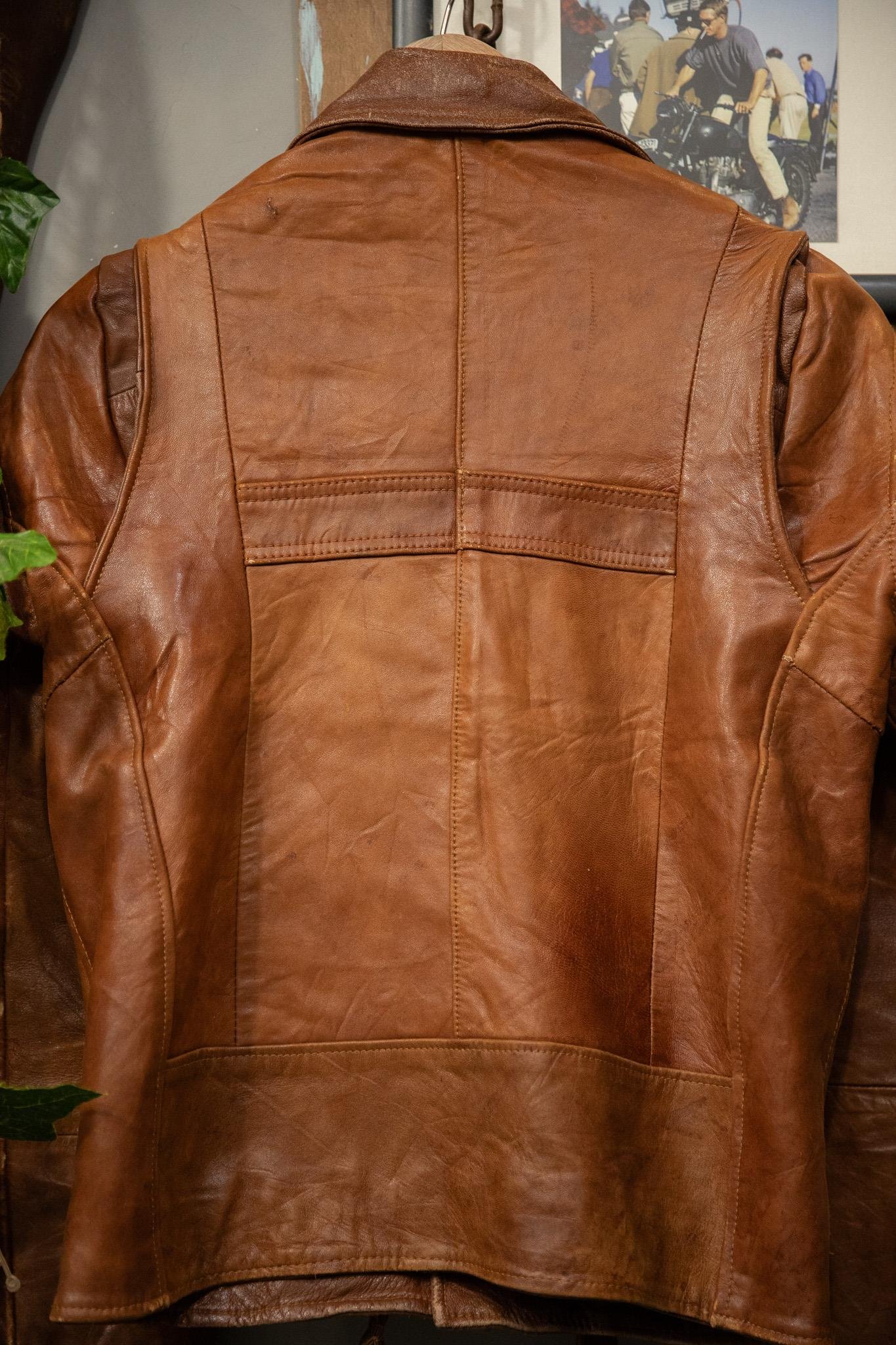 Kahve Renk Classic Biker Deri Ceket