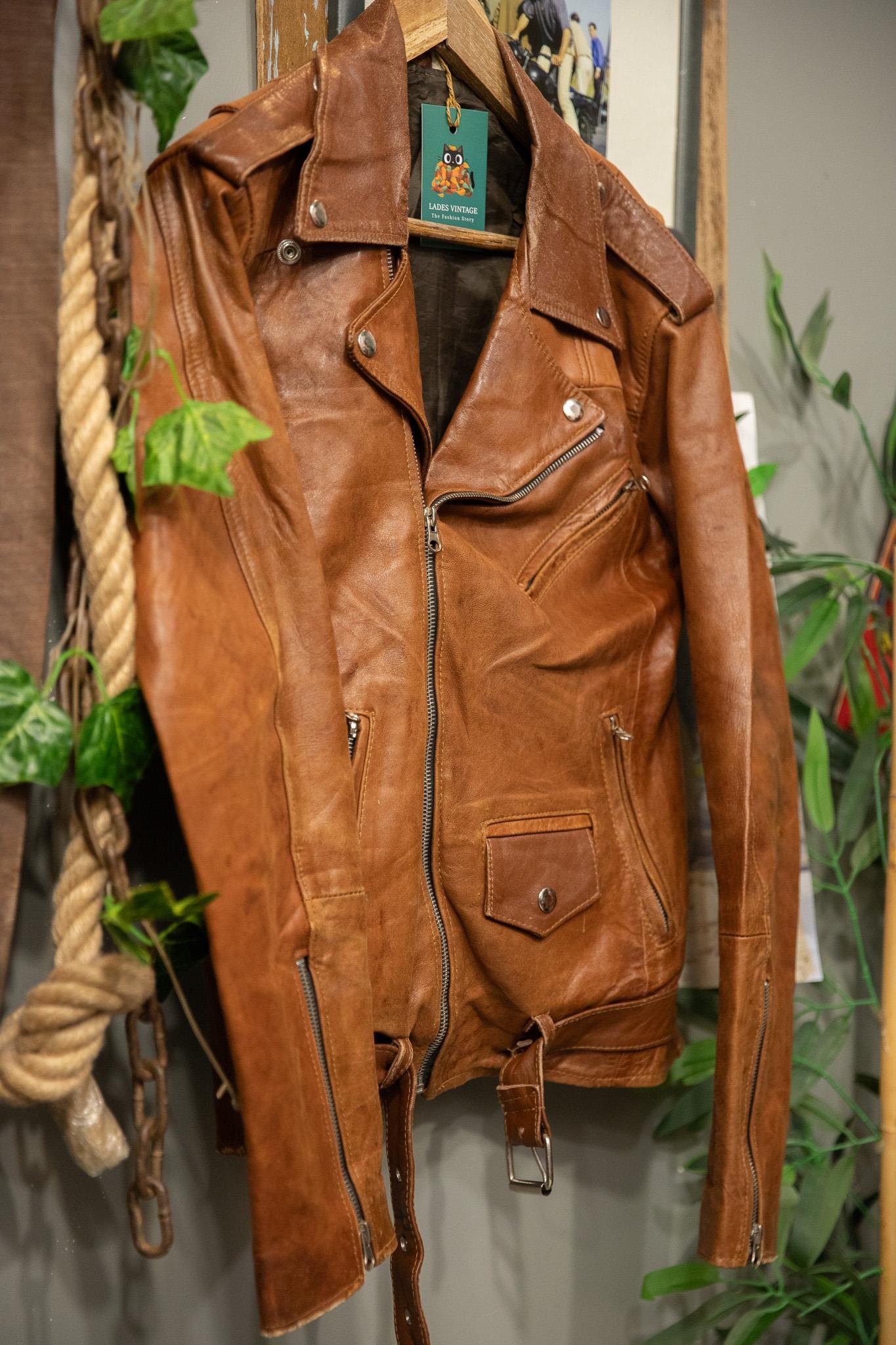 Kahve Renk Classic Biker Deri Ceket