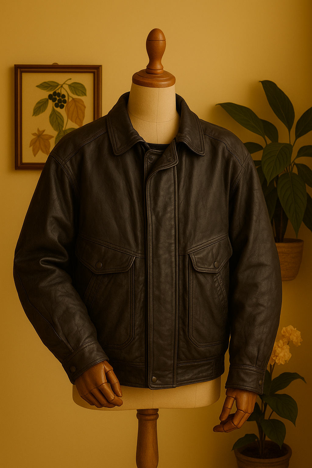 Kemerli Oversize Bomber Deri Ceket