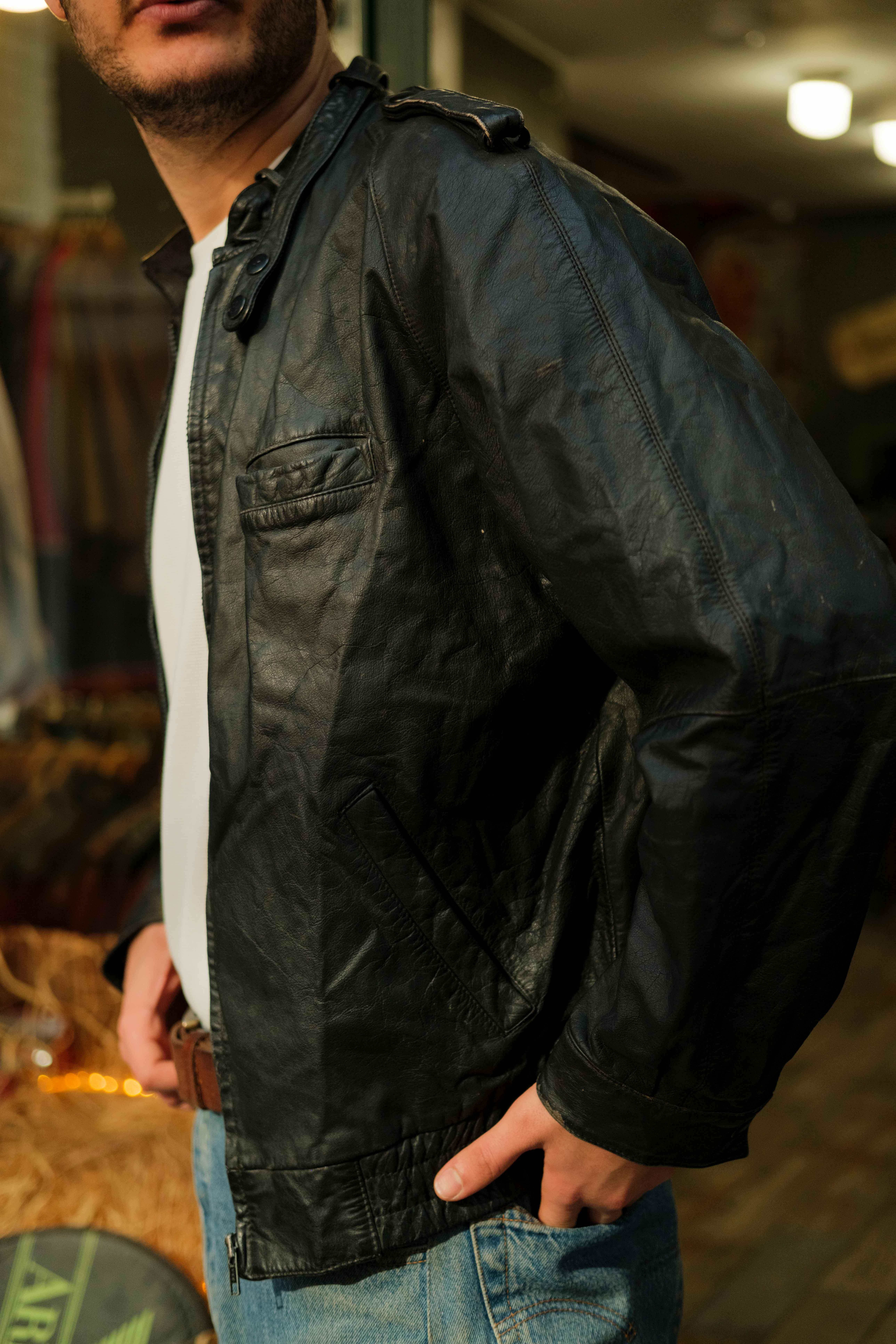LUIGI TOMASI Germany Bomber Model Unisex Deri Ceket