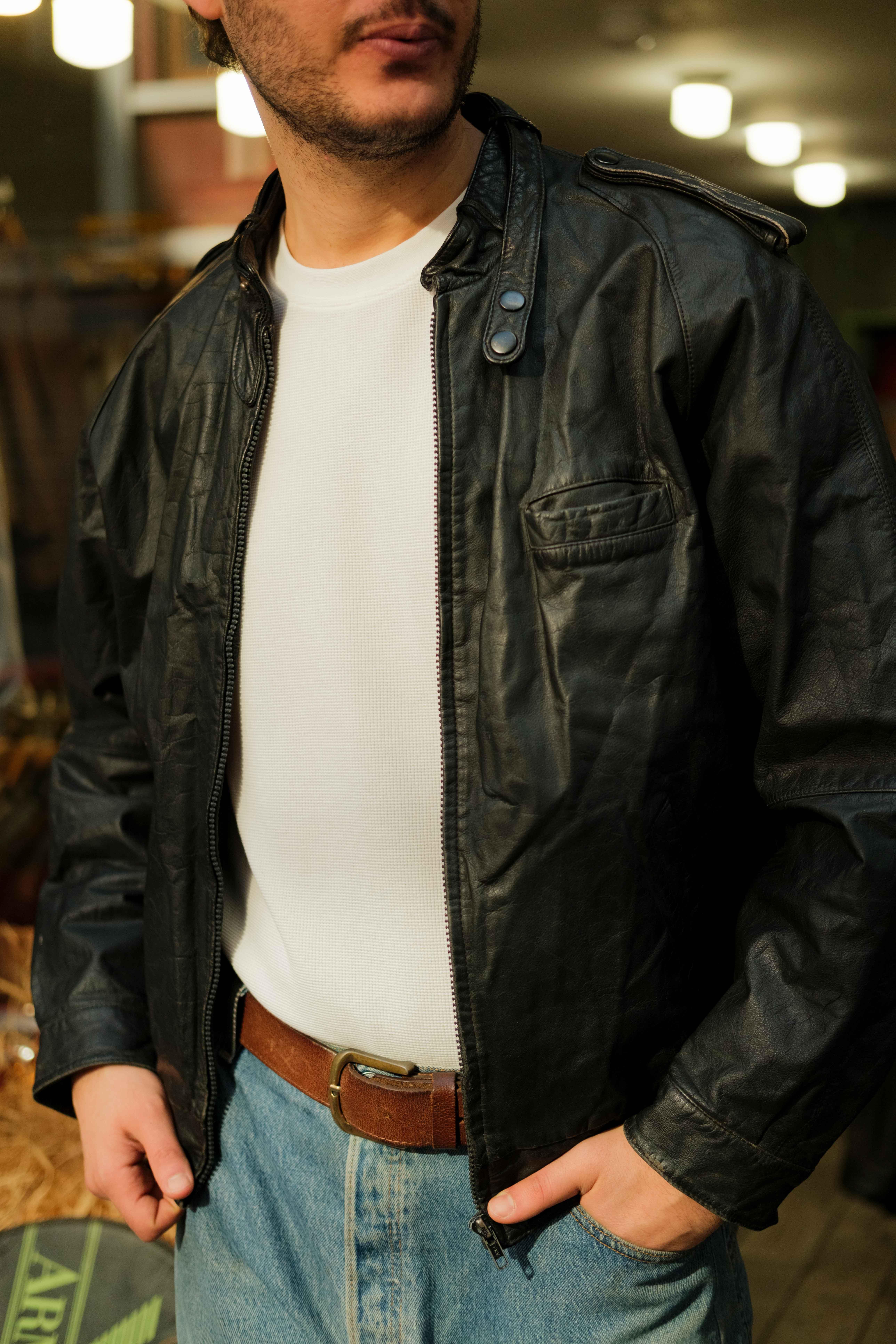 LUIGI TOMASI Germany Bomber Model Unisex Deri Ceket