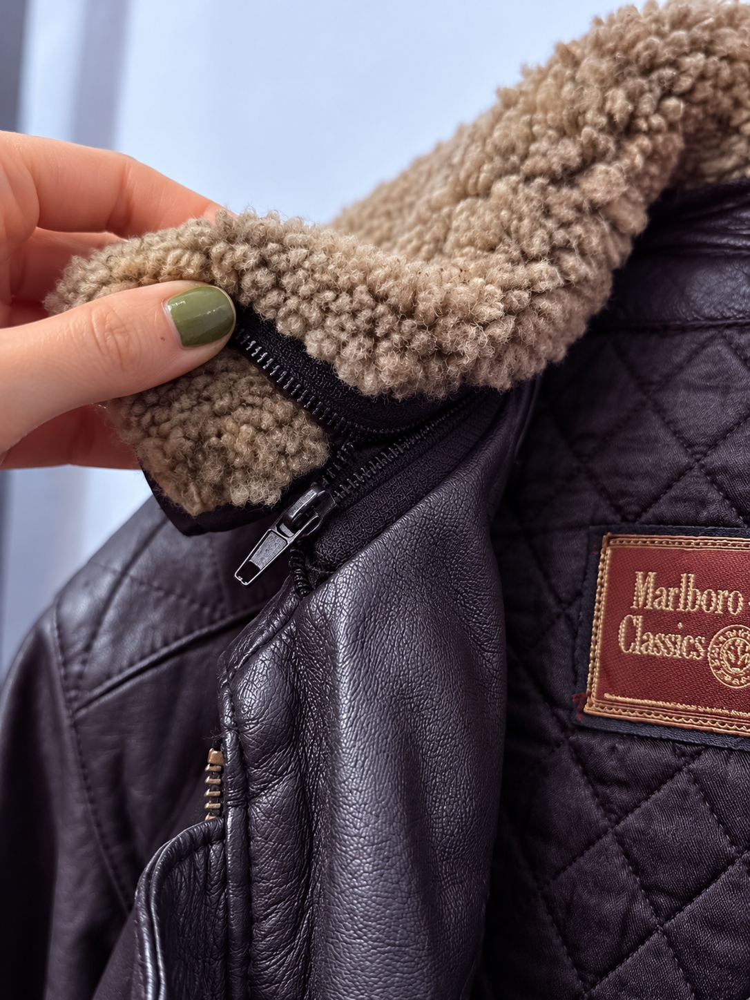 Marlboro Classic Yaka Kürklü Pilot Deri Ceket