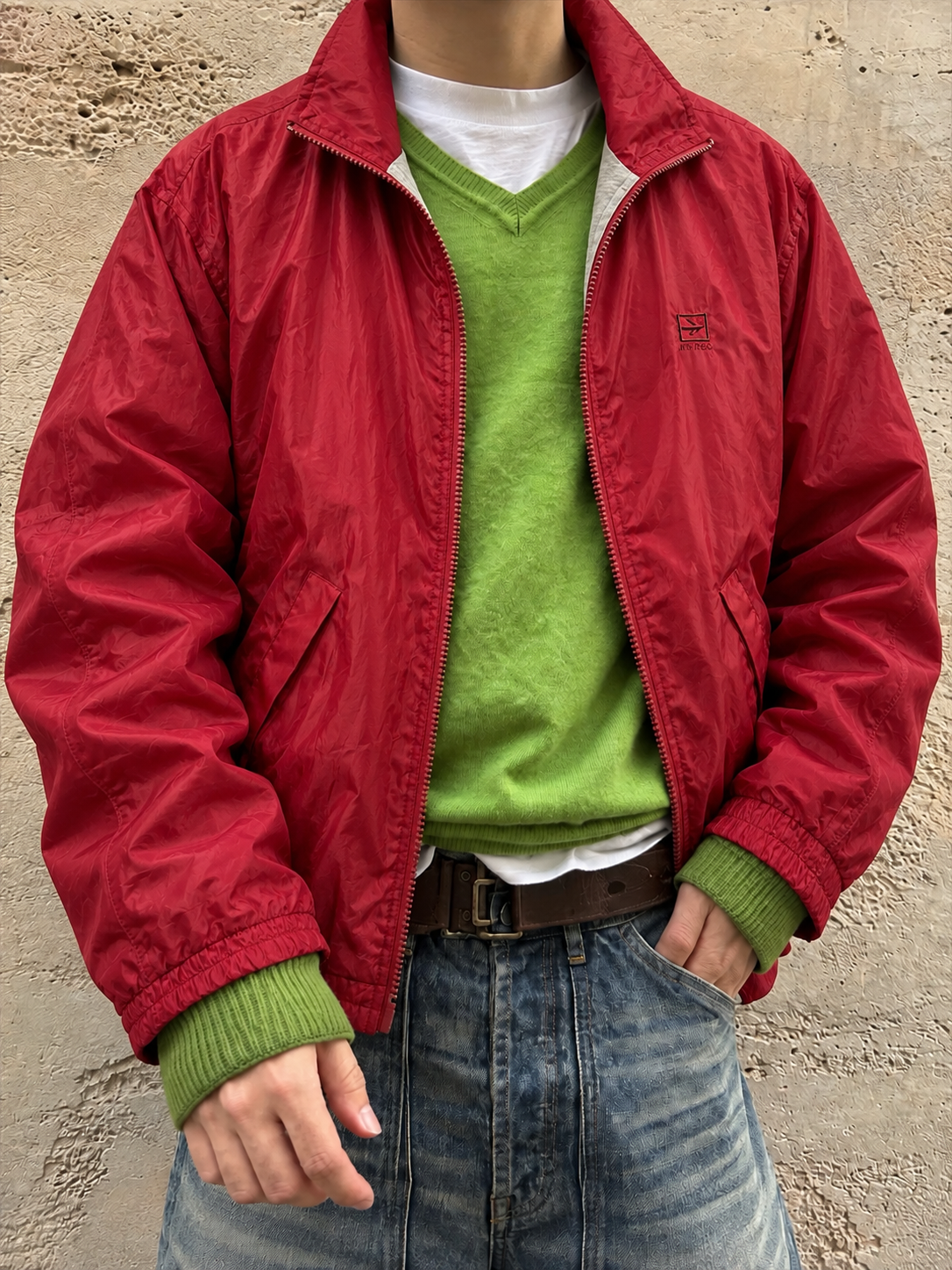 Maroon Red Outdoor Yağmurluk/Ceket