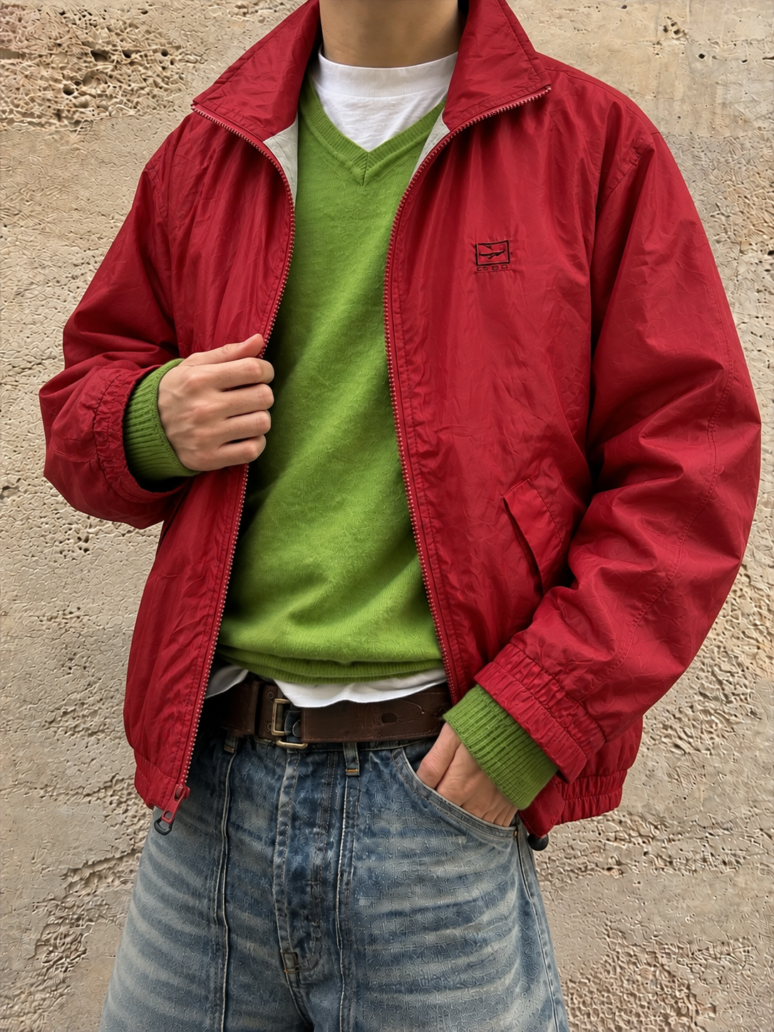 Maroon Red Outdoor Yağmurluk/Ceket