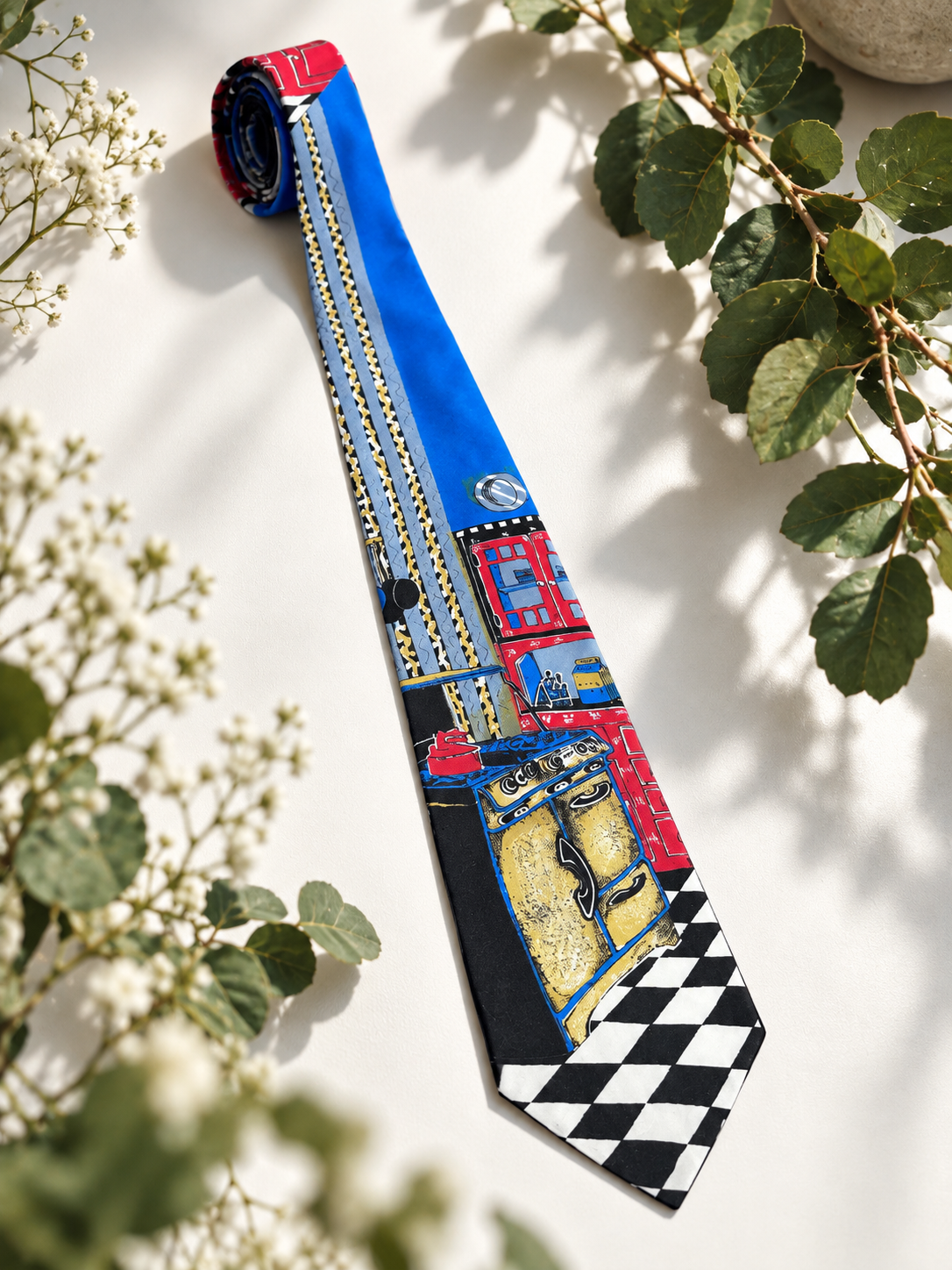 Motor Racing Damalı Kravat