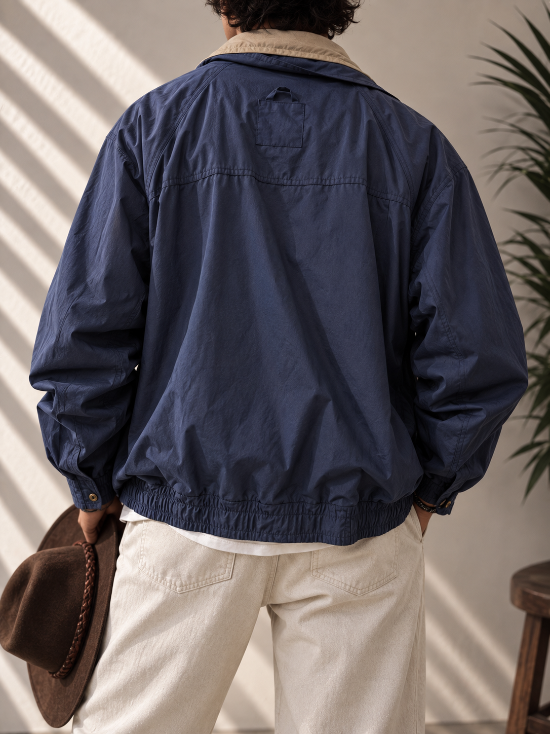Navy Blue Harrington Classic Ceket