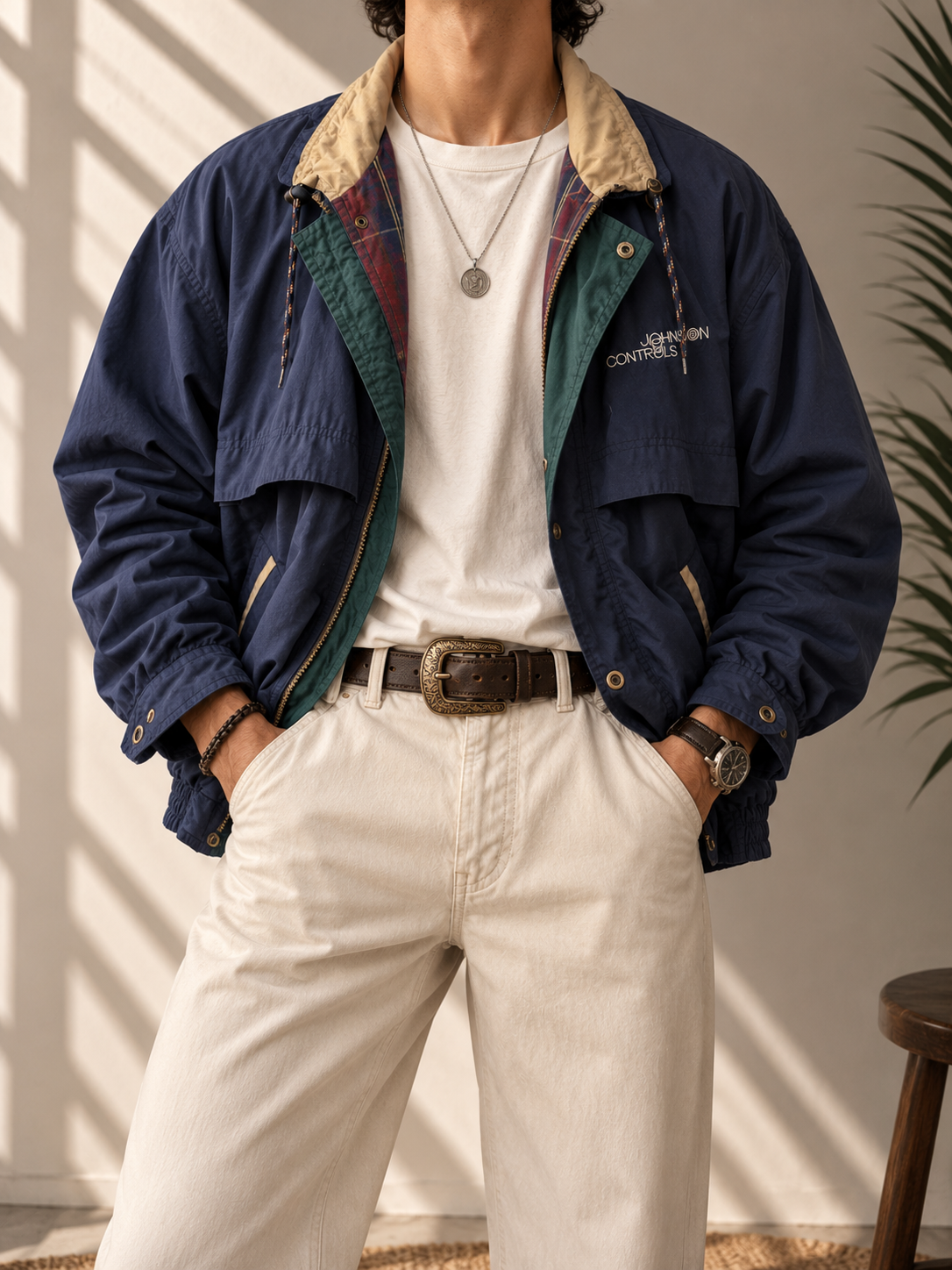 Navy Blue Harrington Classic Ceket