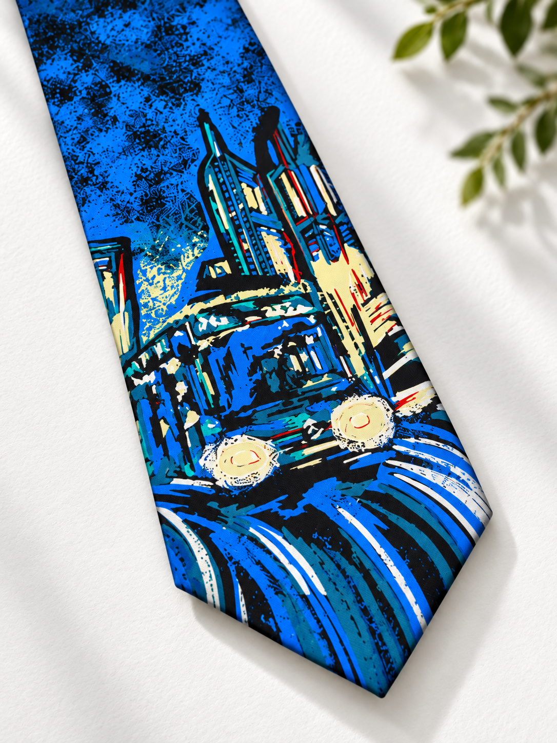 Night City&Tram Graphic Kravat