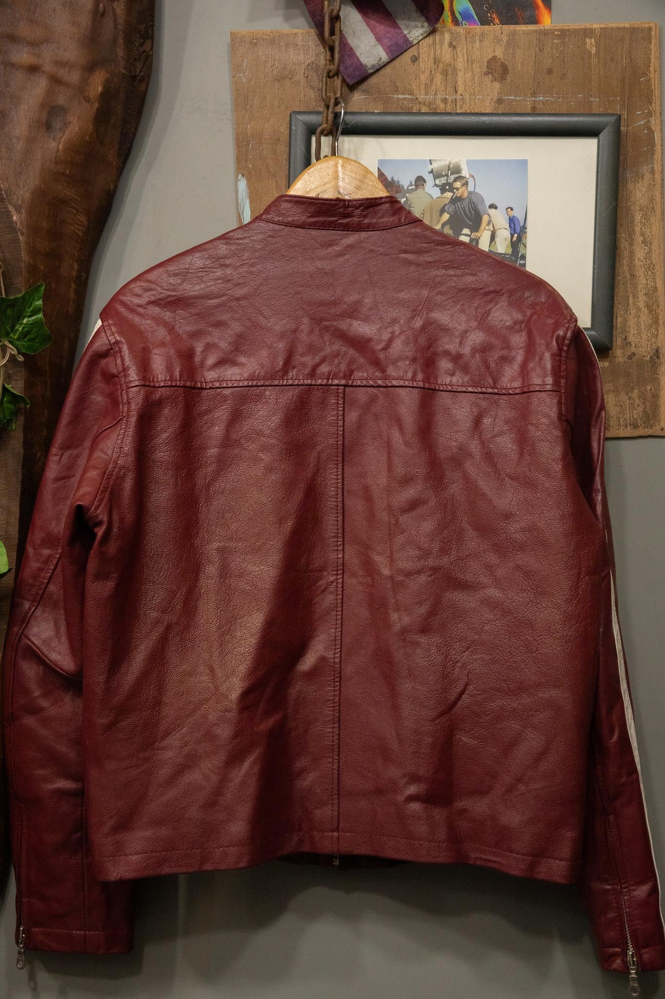 Original Biker Jack Jones Pepper Red 90s Deri Ceket