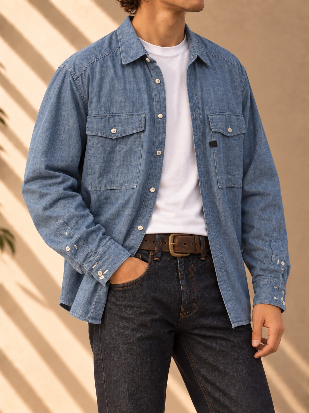 Original G-Star Çift Cepli Denim Gömlek