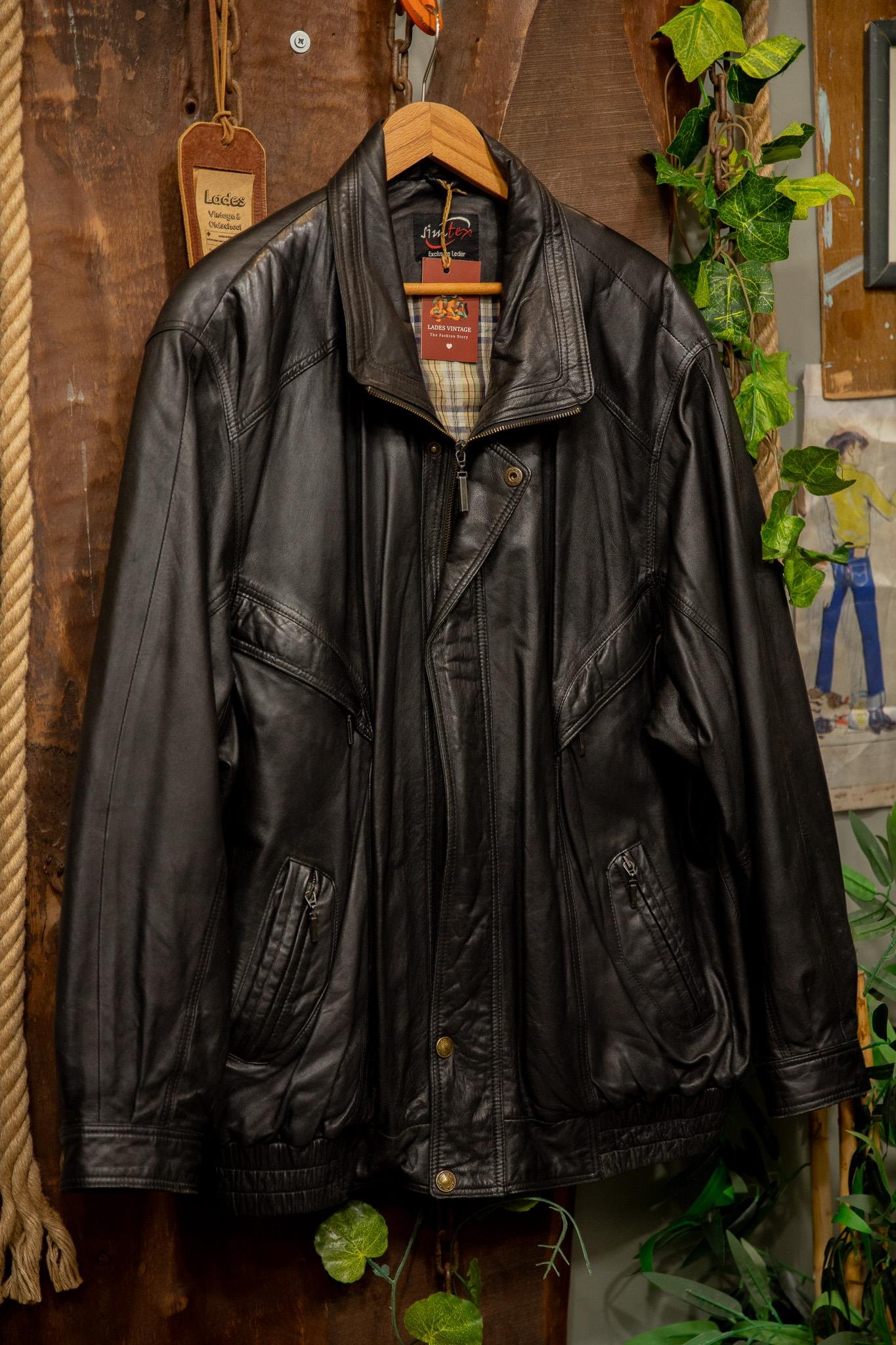 Oversize American Bomber Deri Ceket