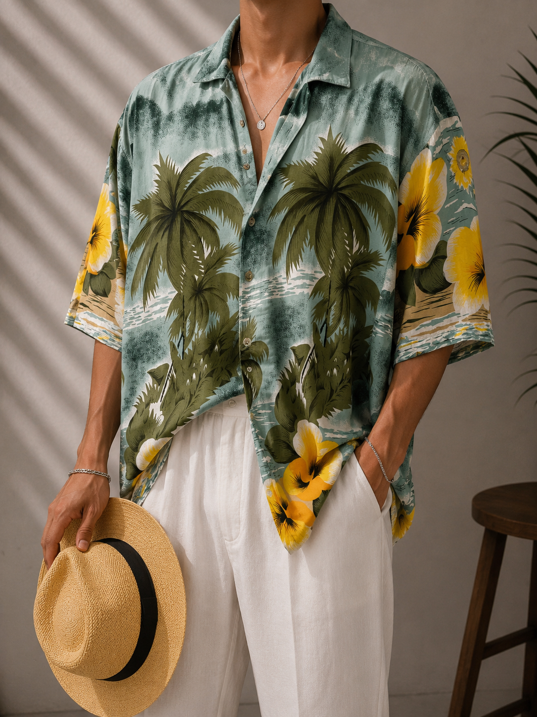 Oversize  Hawaii Gömlek