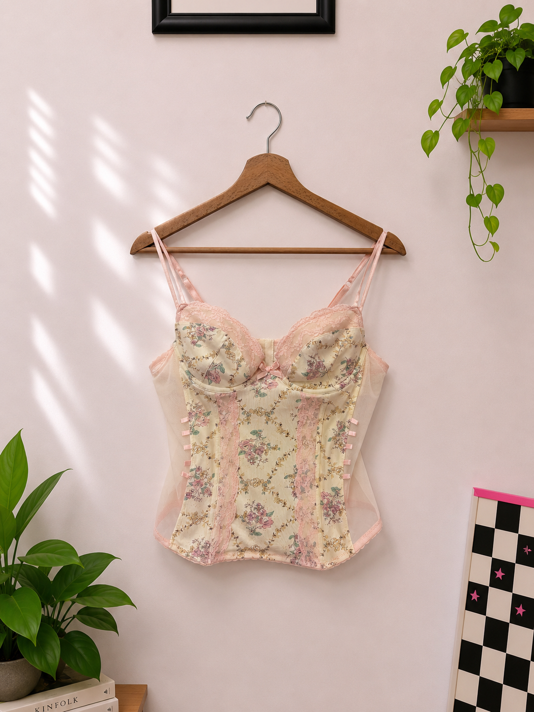 Pastel Floral&Sheer Korse
