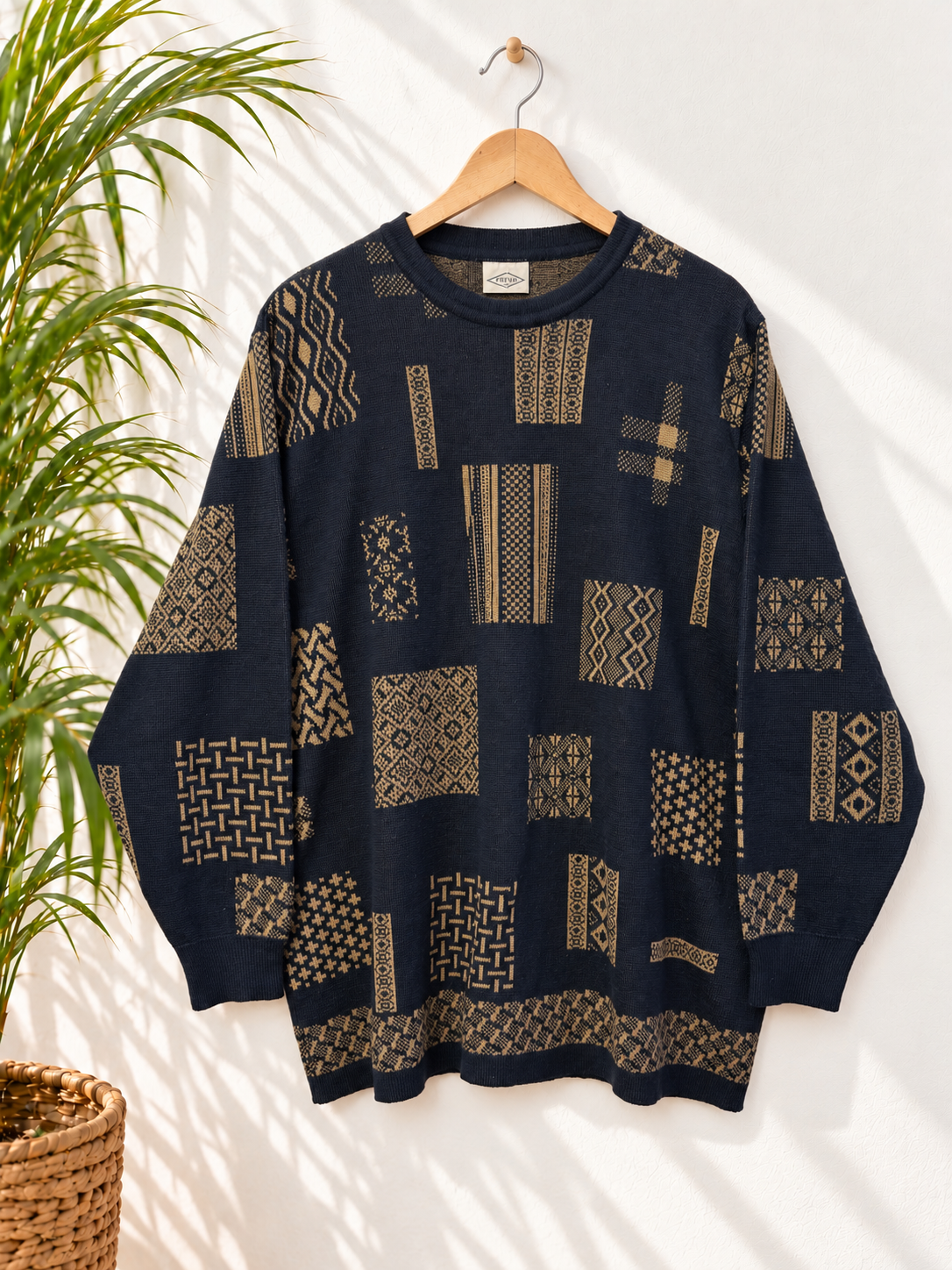 Patchwork Efektli Oversize Kazak