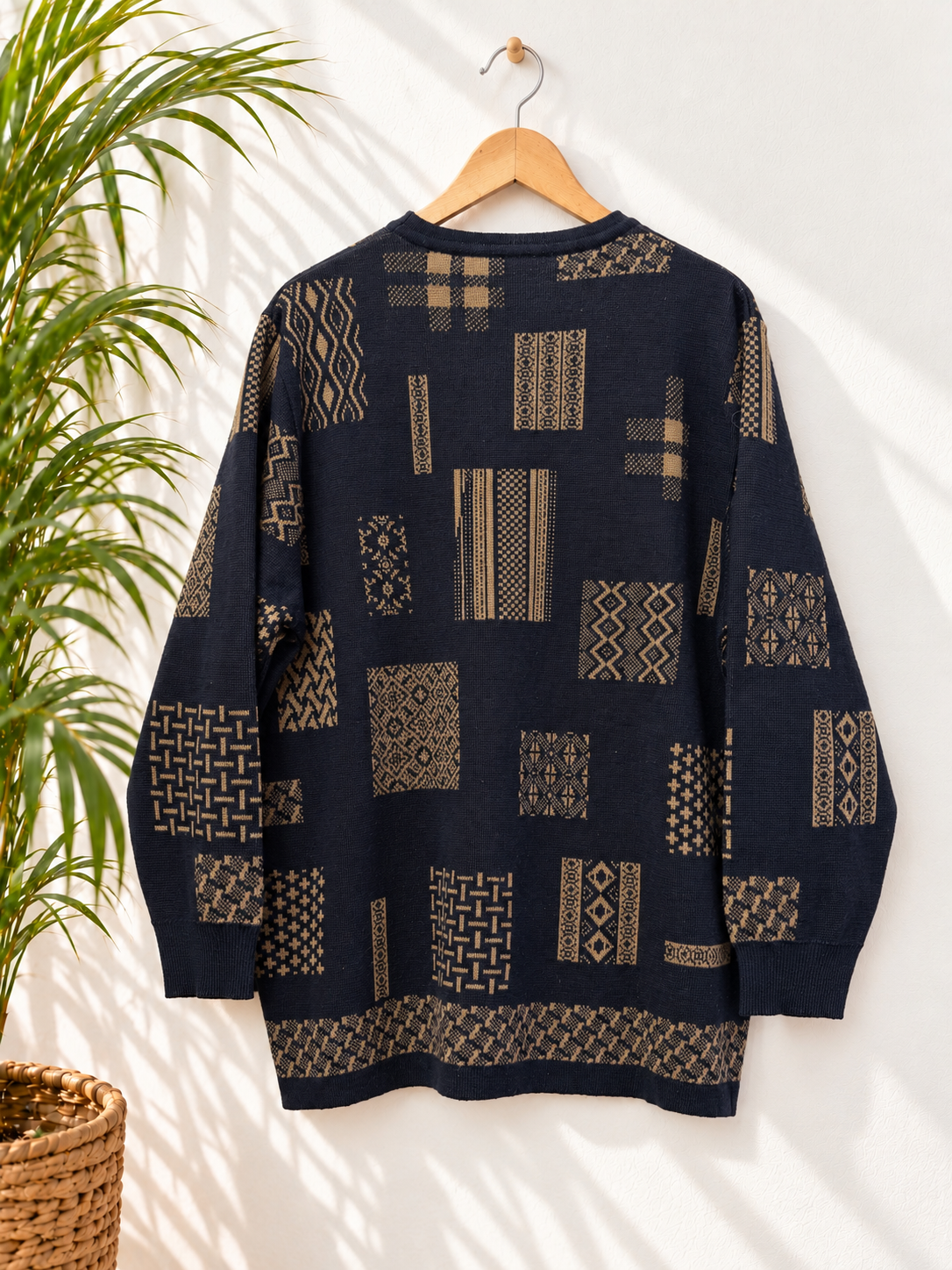 Patchwork Efektli Oversize Kazak