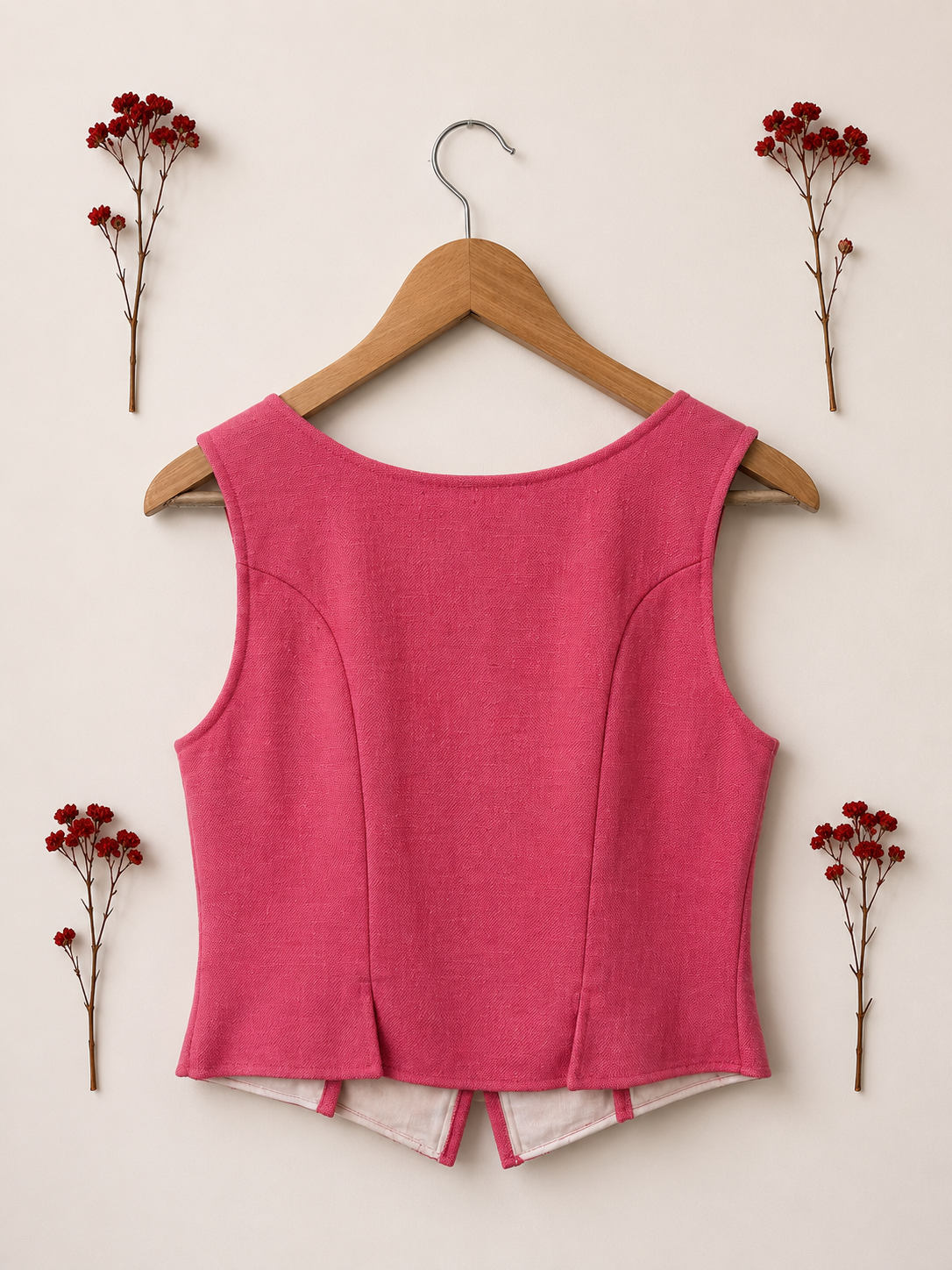 Pink Linen Pink Yelek