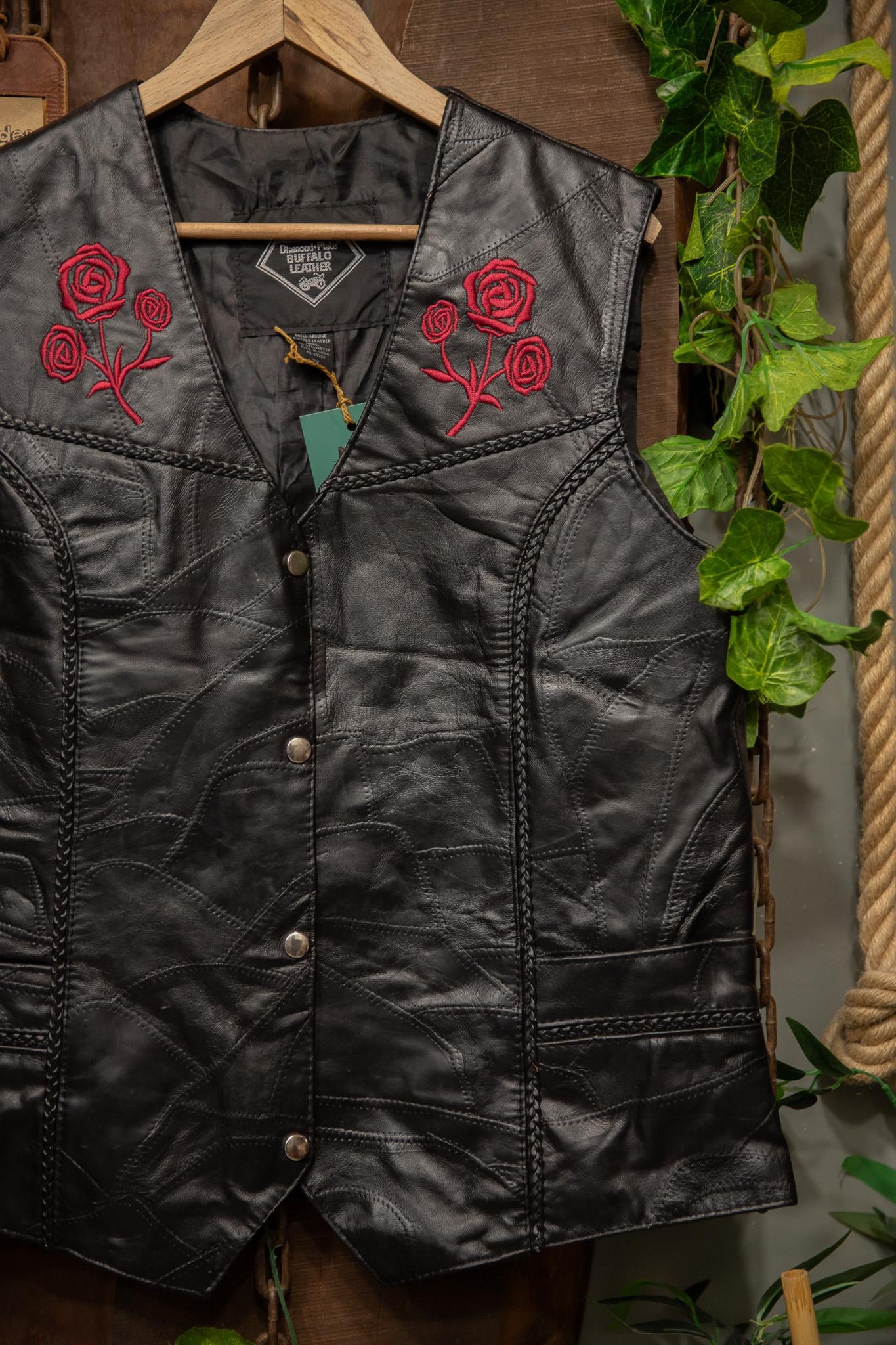 Plate Rose 80's Vest Deri Yelek