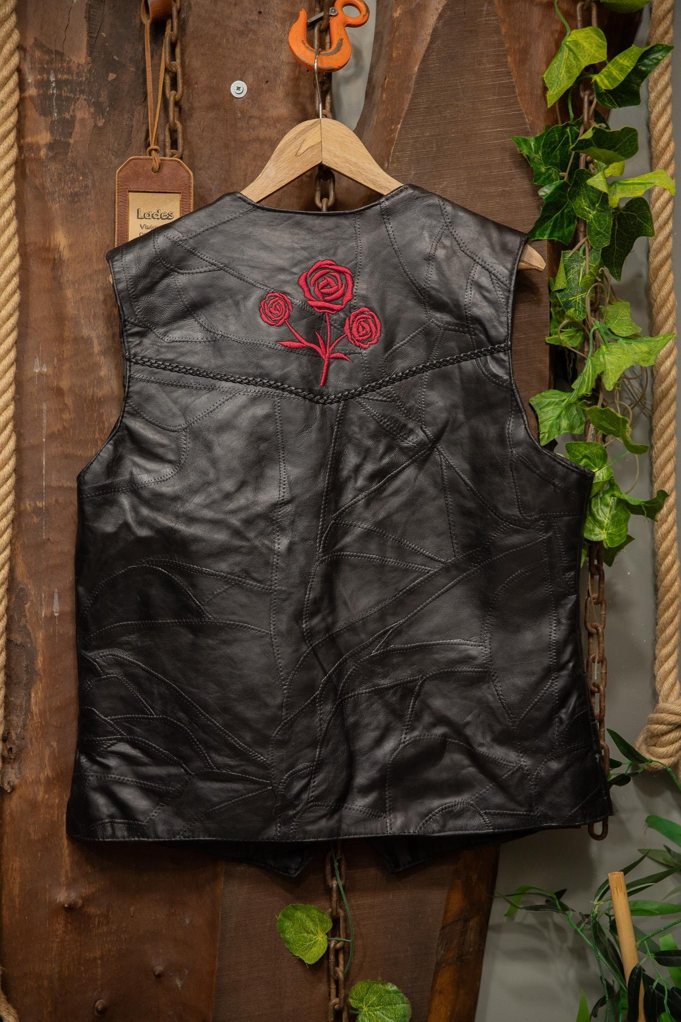 Plate Rose 80's Vest Deri Yelek