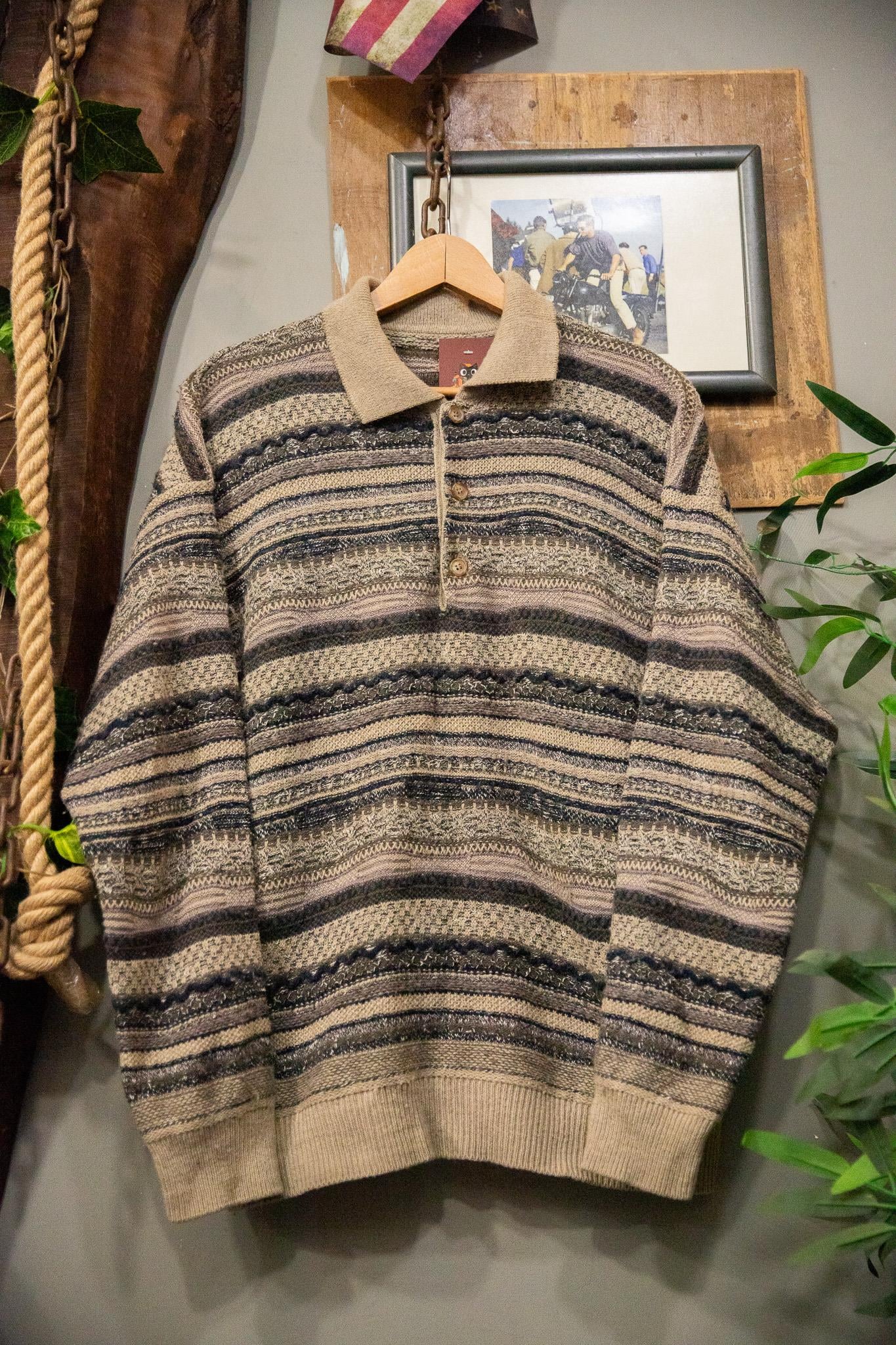 Polo Yaka Bej Wool Kazak