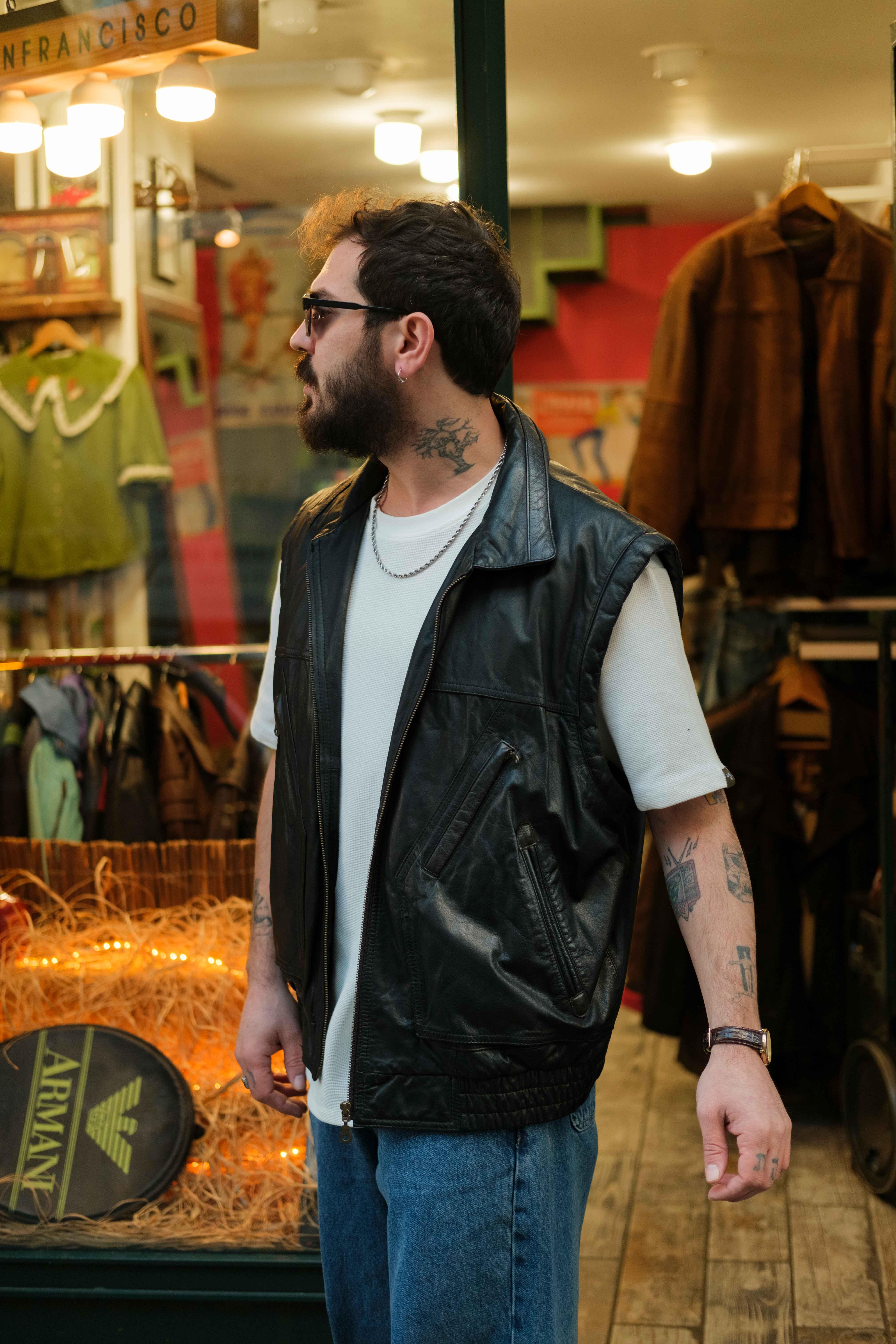 Prince Leather Model Bomber Unisex Deri Yelek