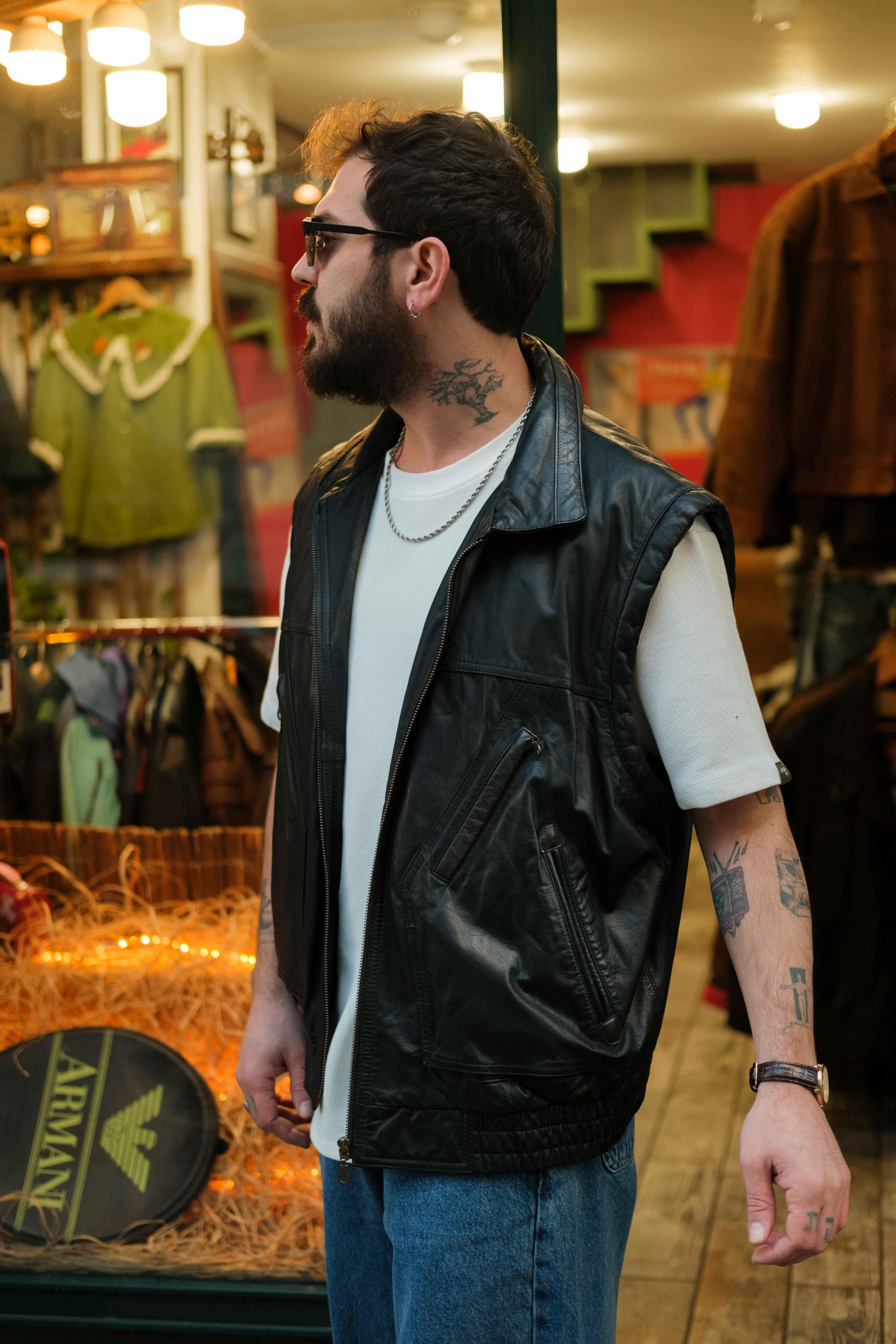 Prince Leather Model Bomber Unisex Deri Yelek