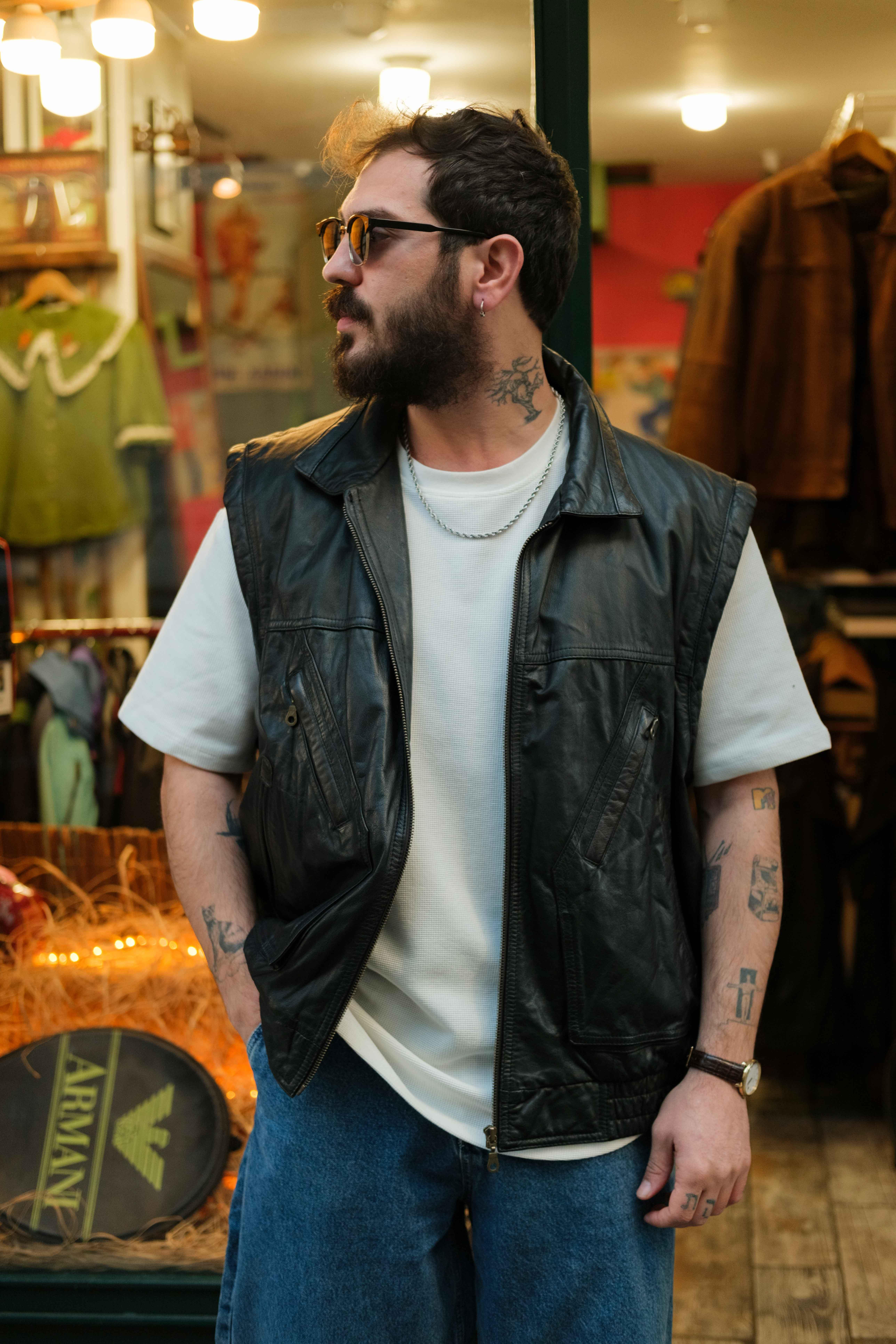 Prince Leather Model Bomber Unisex Deri Yelek