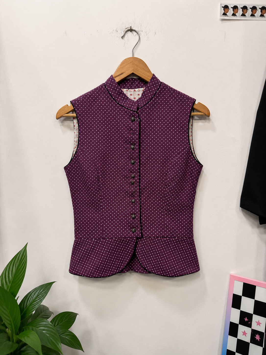 Purple Polka Vest Yelek