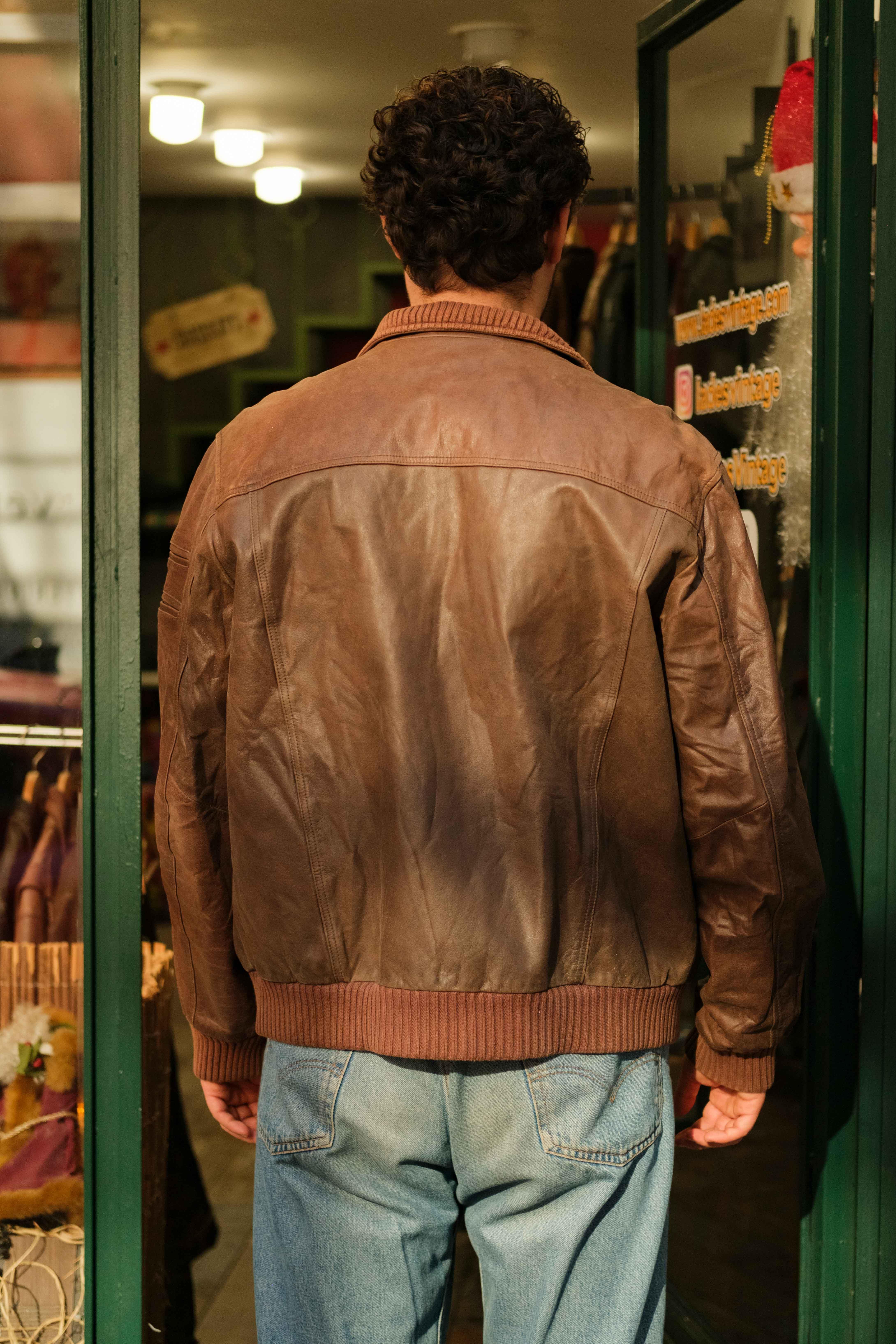 QUEBRAMAR Kahve Bomber Model Deri Ceket