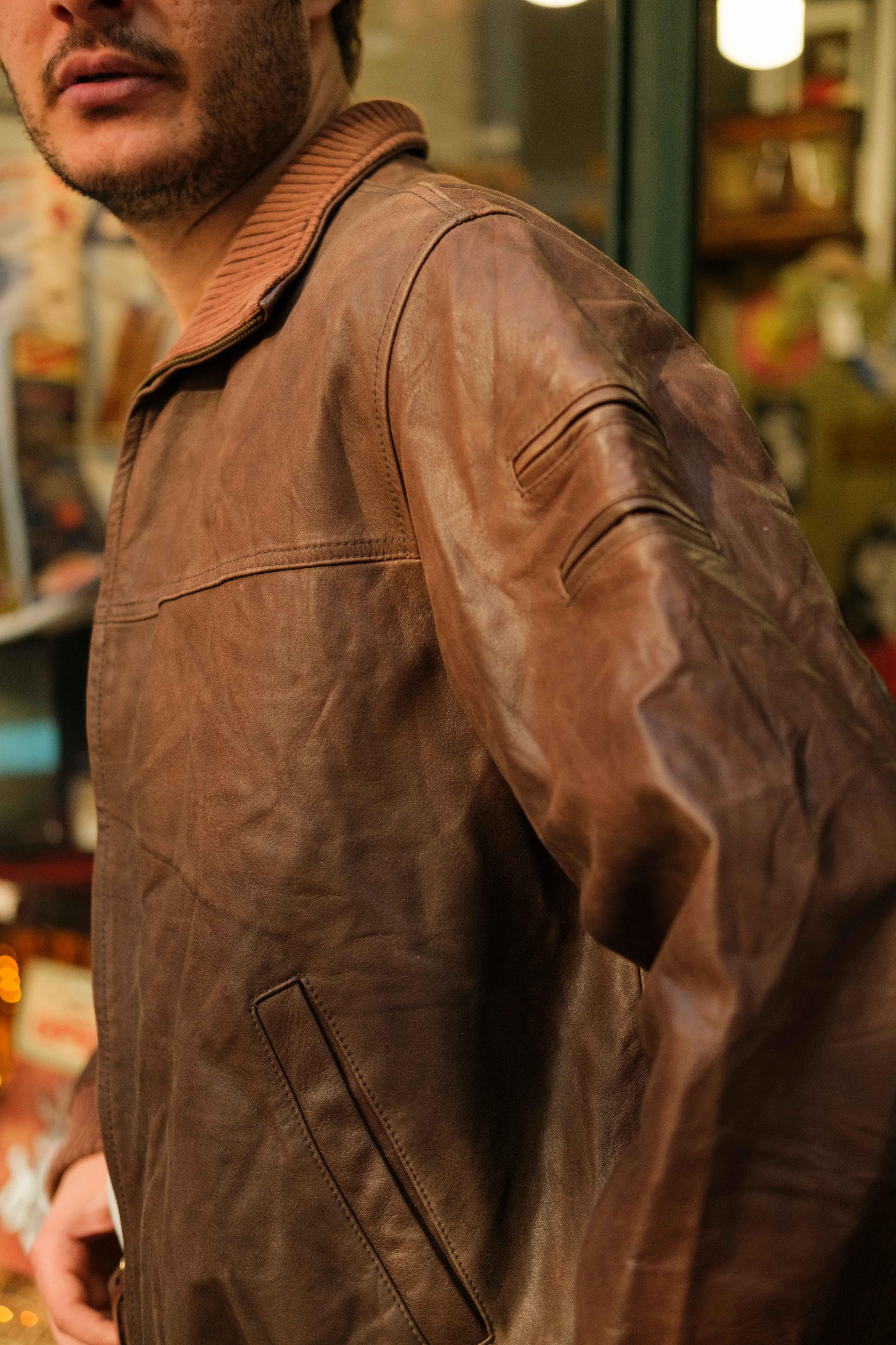 QUEBRAMAR Kahve Bomber Model Deri Ceket