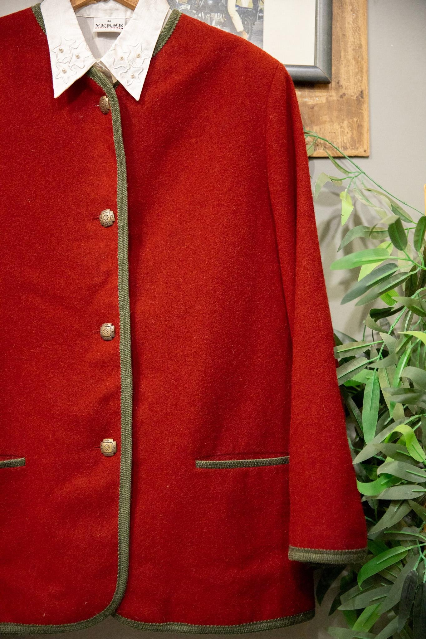 Ravishing Red Bavyera Yün Ceket