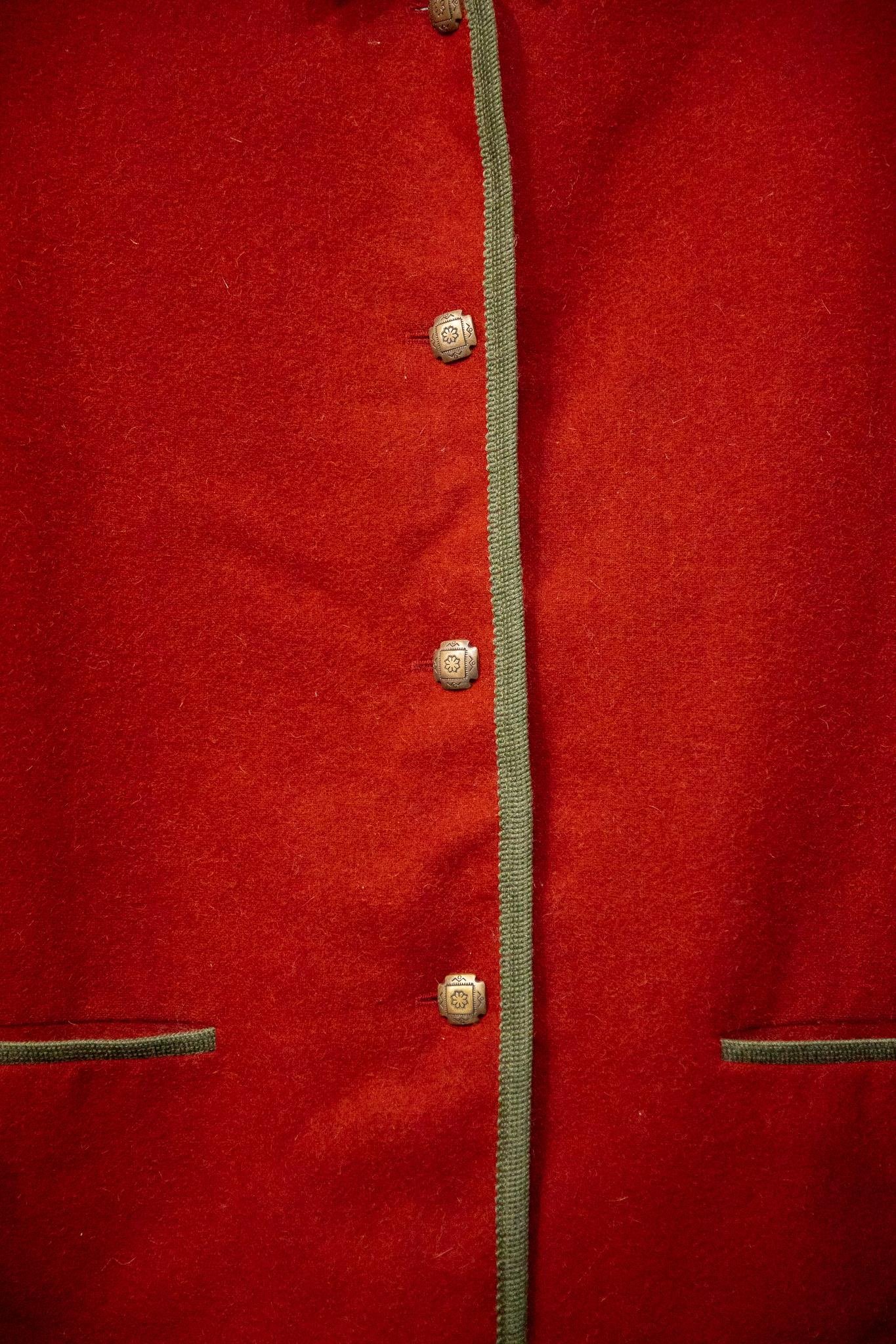 Ravishing Red Bavyera Yün Ceket