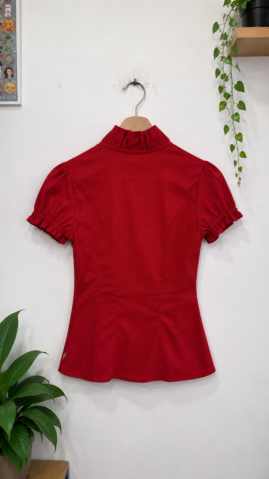 Red Fırfır Yakalı Bluz/Gömlek