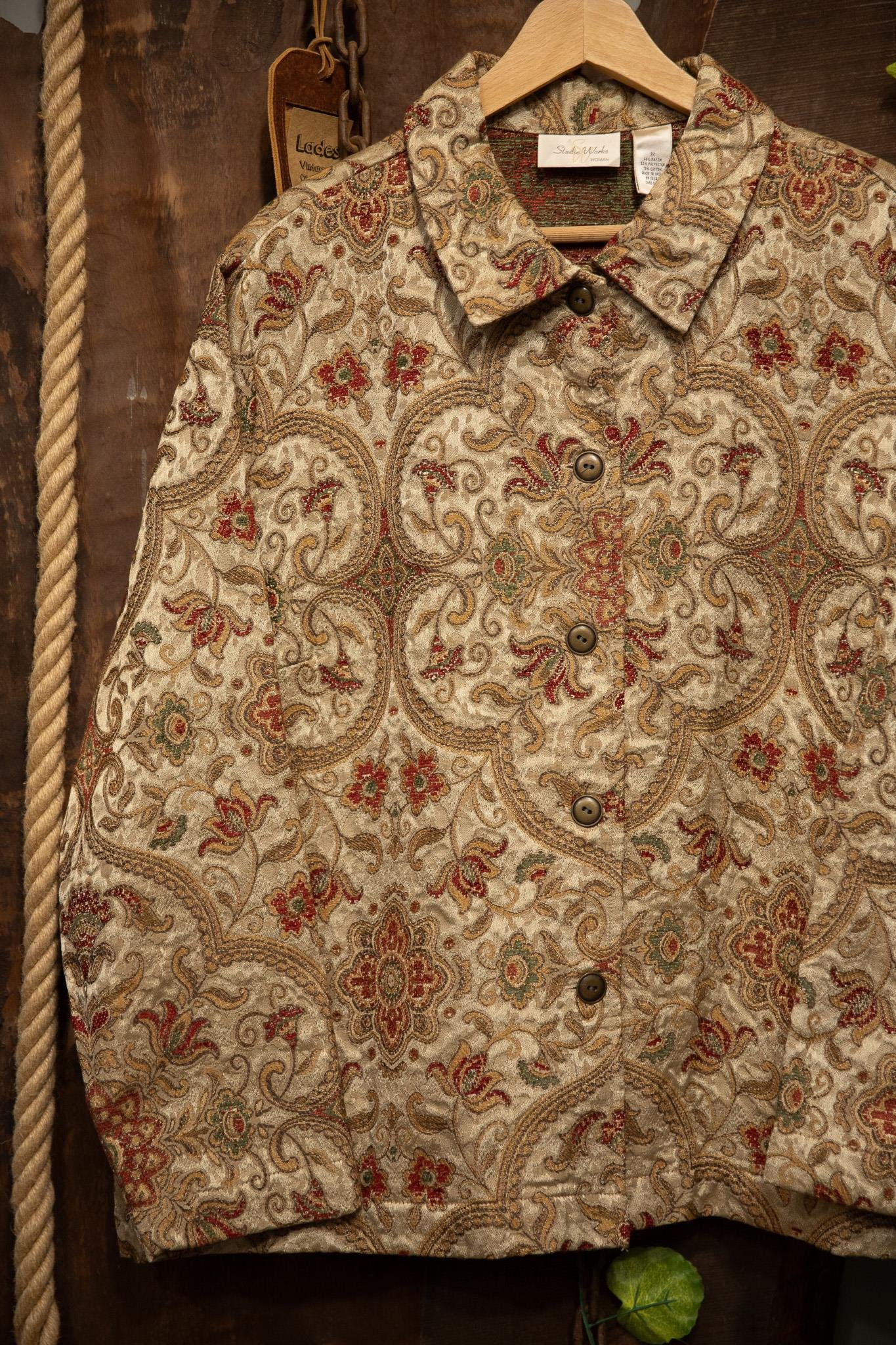 Shiniy Paisley 90's Parlak Ceket