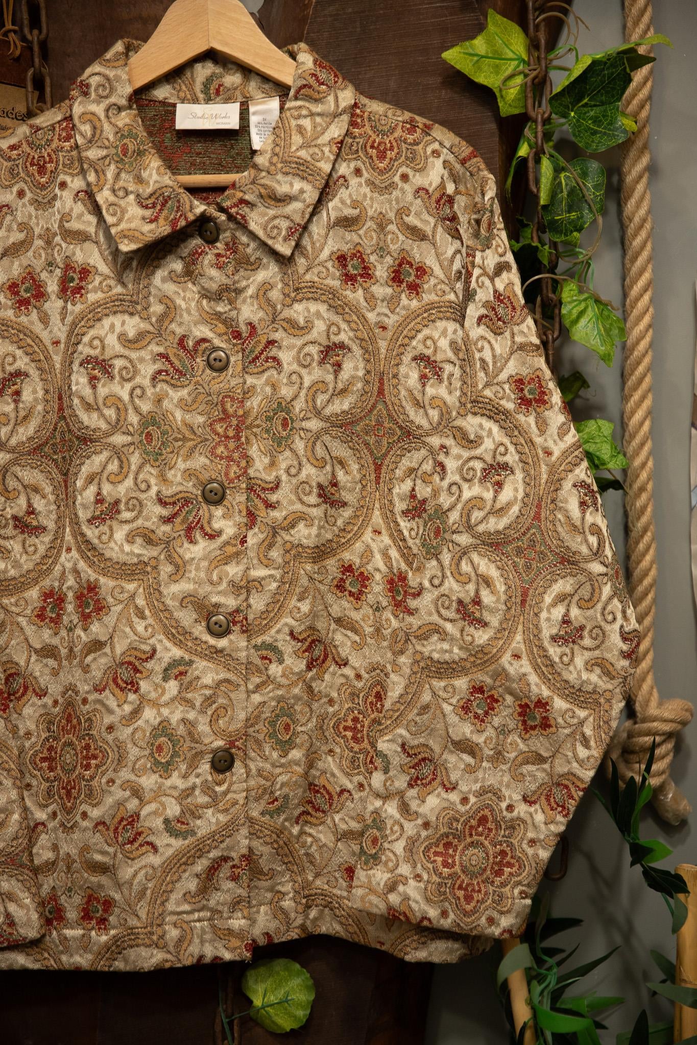 Shiniy Paisley 90's Parlak Ceket