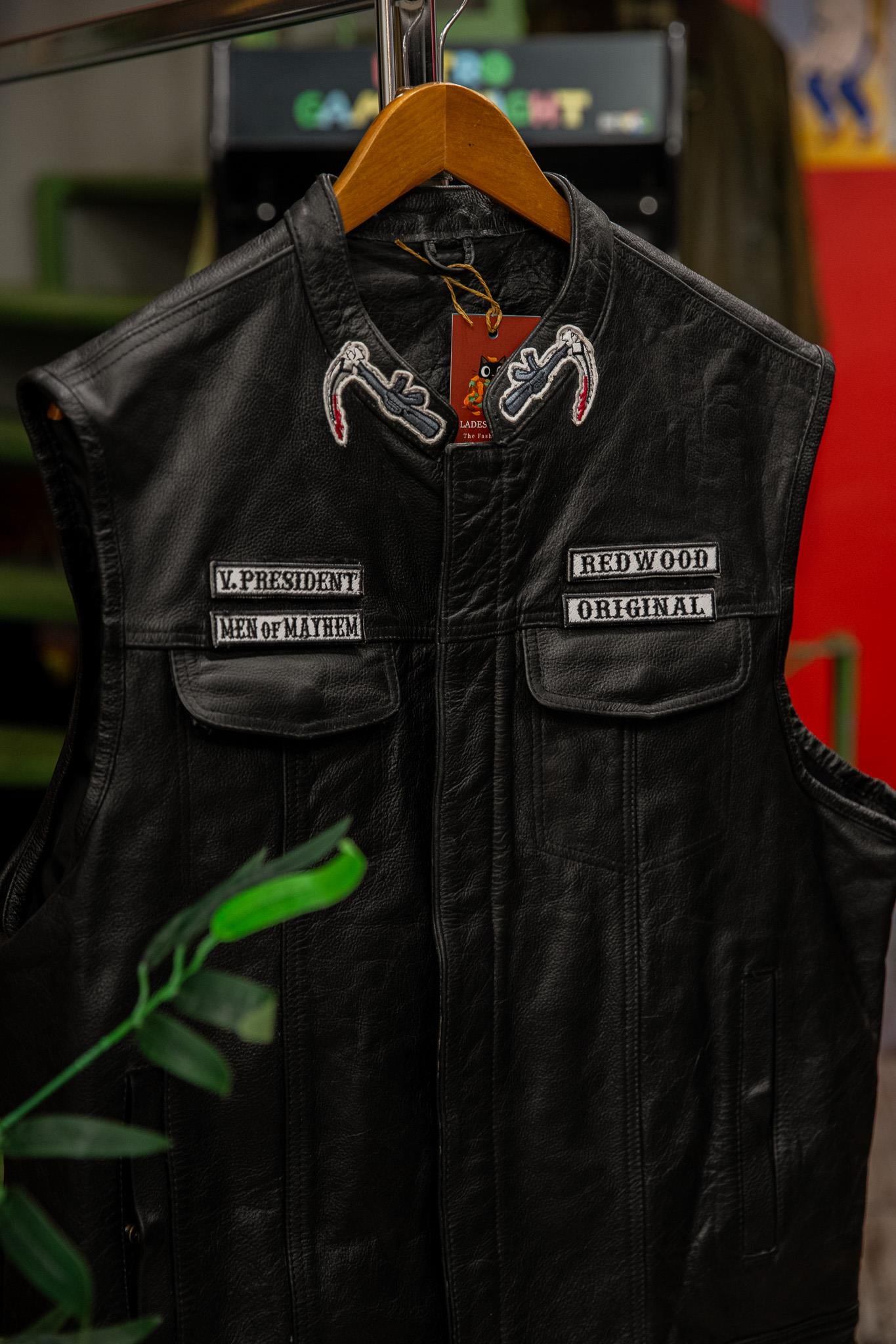 SOHS OF ANARCHY Tasarım Deri Yelek/Ceket