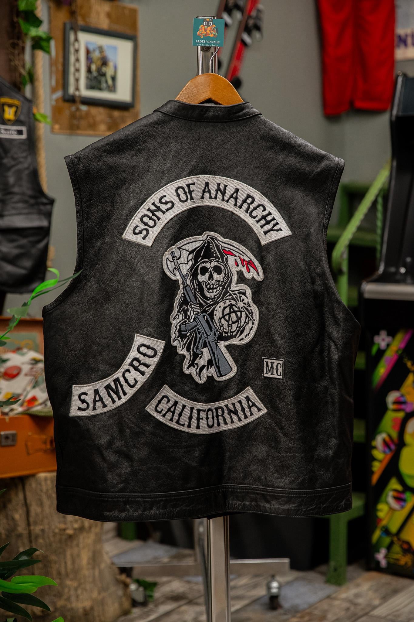 SOHS OF ANARCHY Tasarım Deri Yelek/Ceket