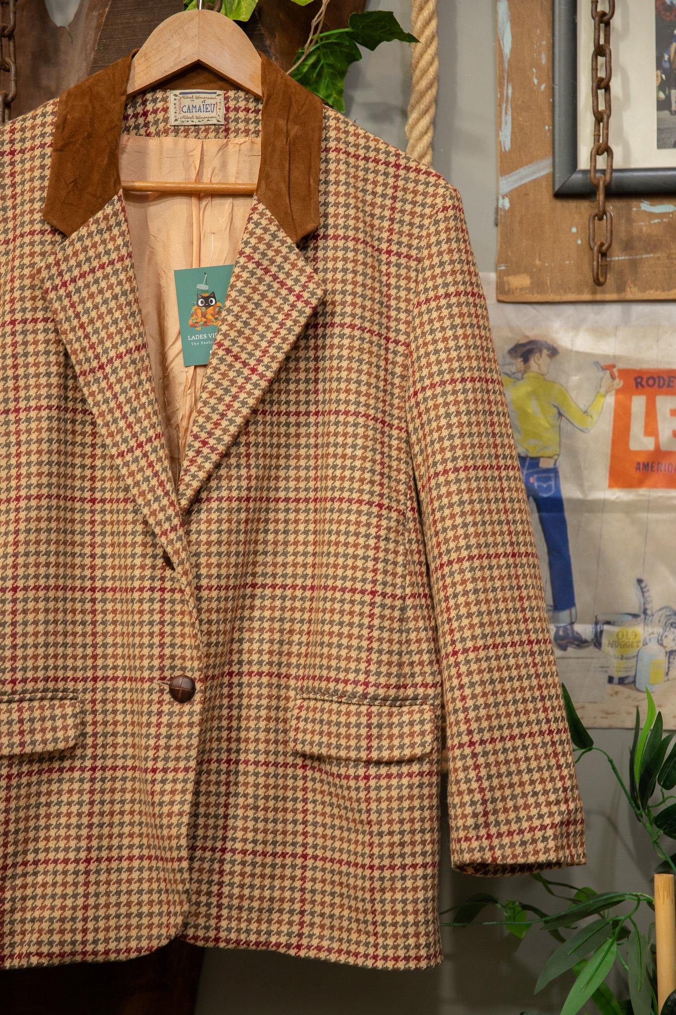 Süet Yaka Camel Blazer Ceket