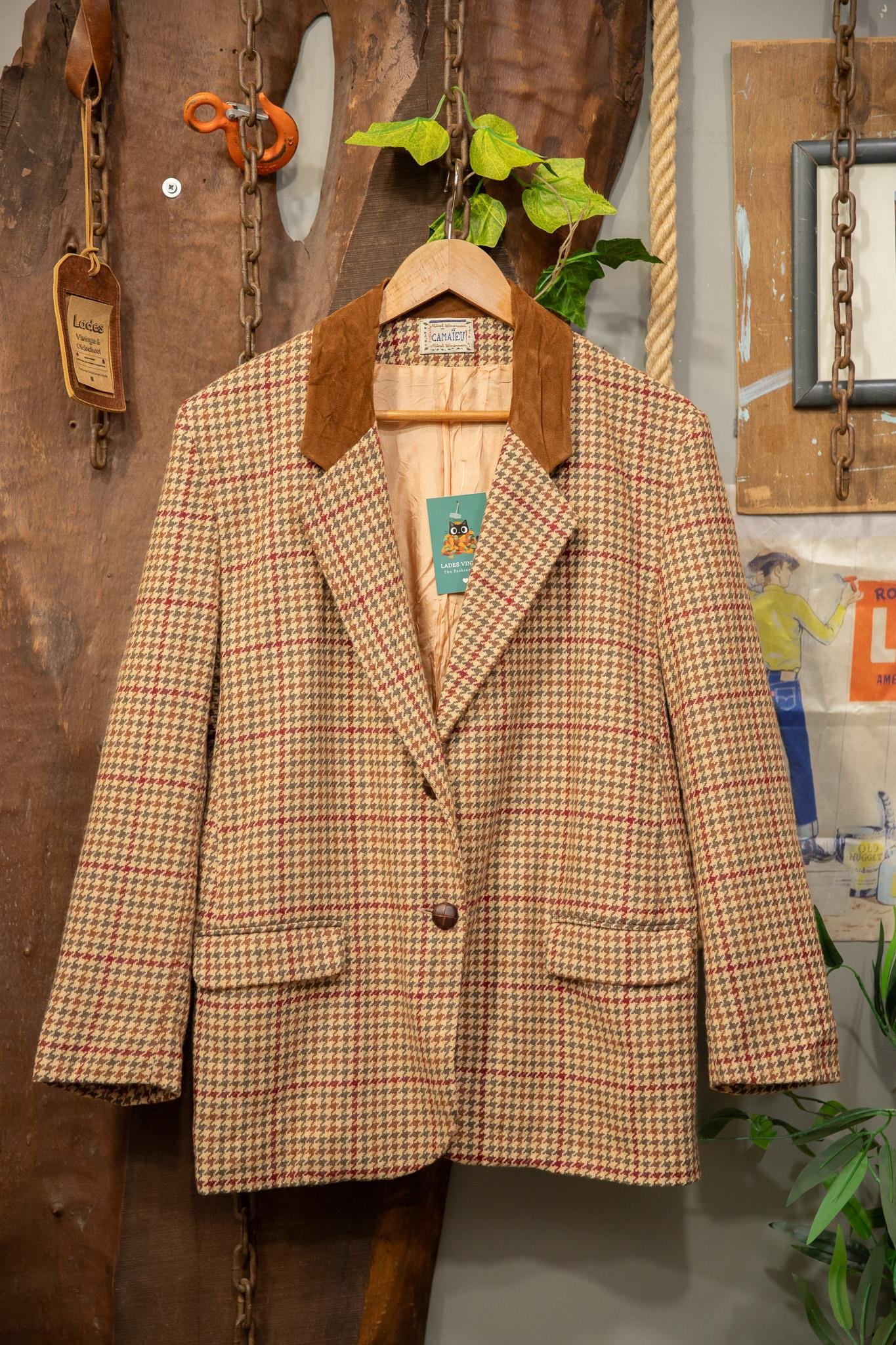 Süet Yaka Camel Blazer Ceket