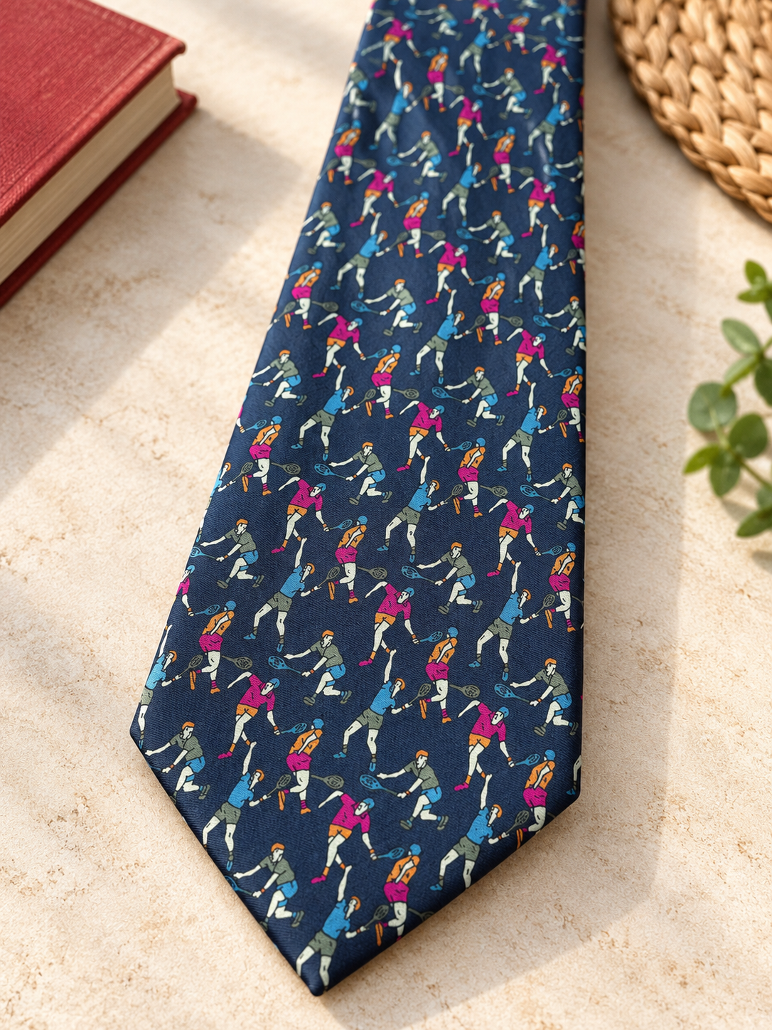 Tennis Graphic Preppy Kravat